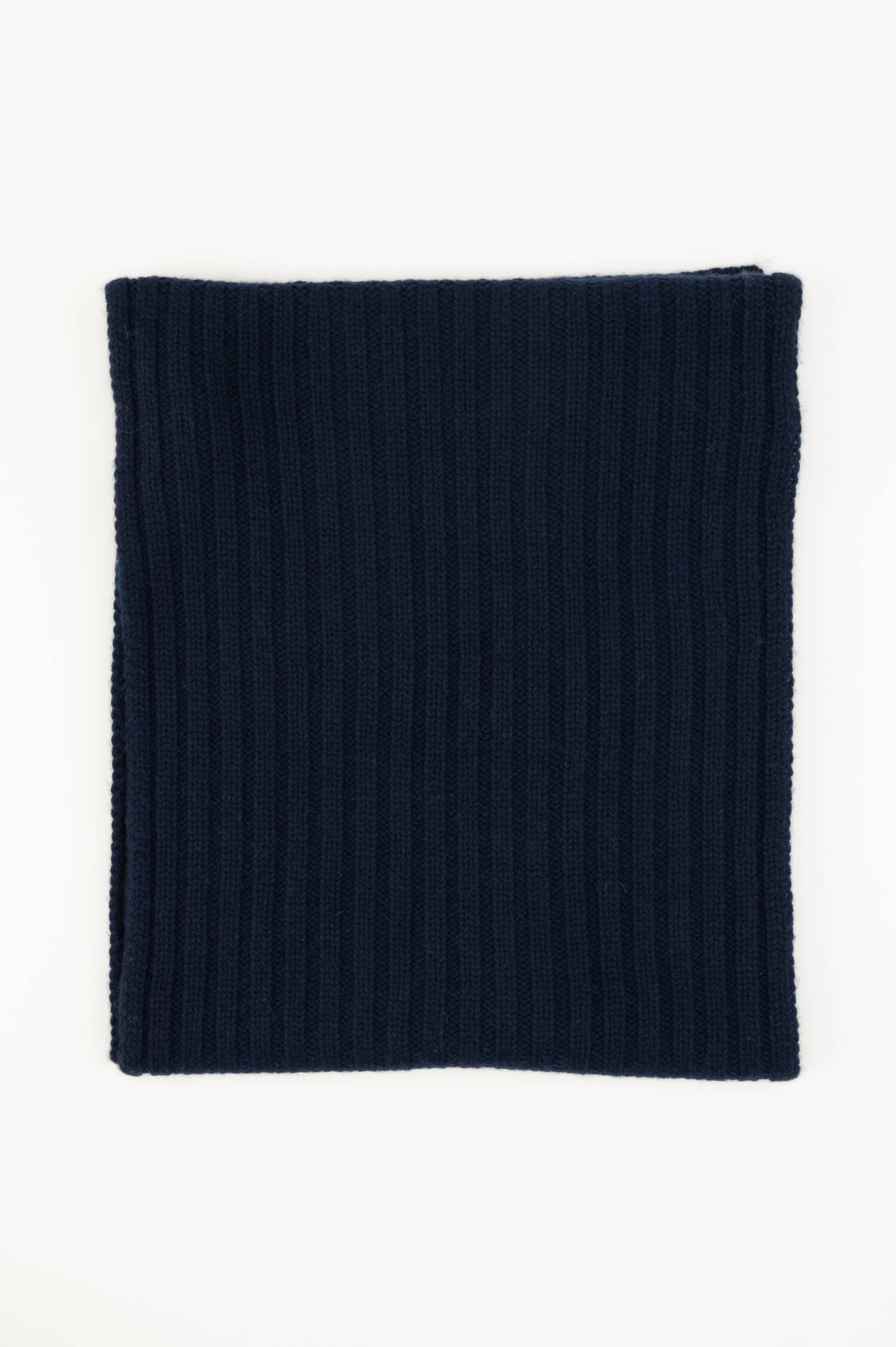 Cashmere-Rippstrick-Schal in Navy