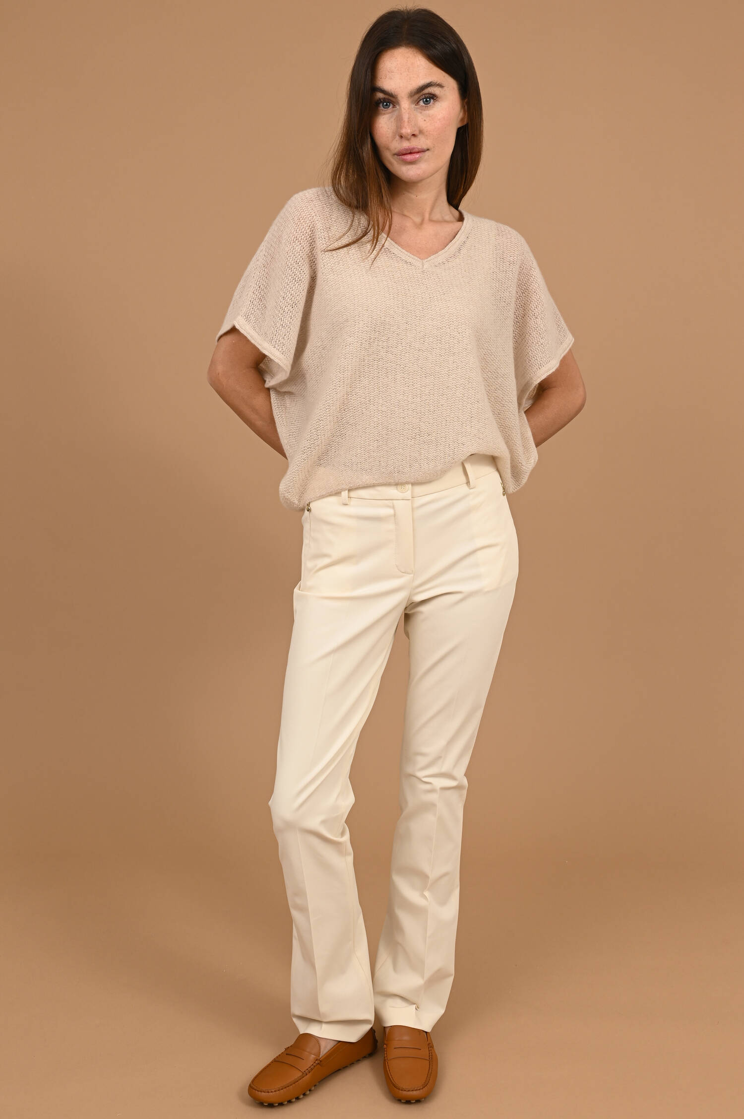 Strickpullover in Sandbeige