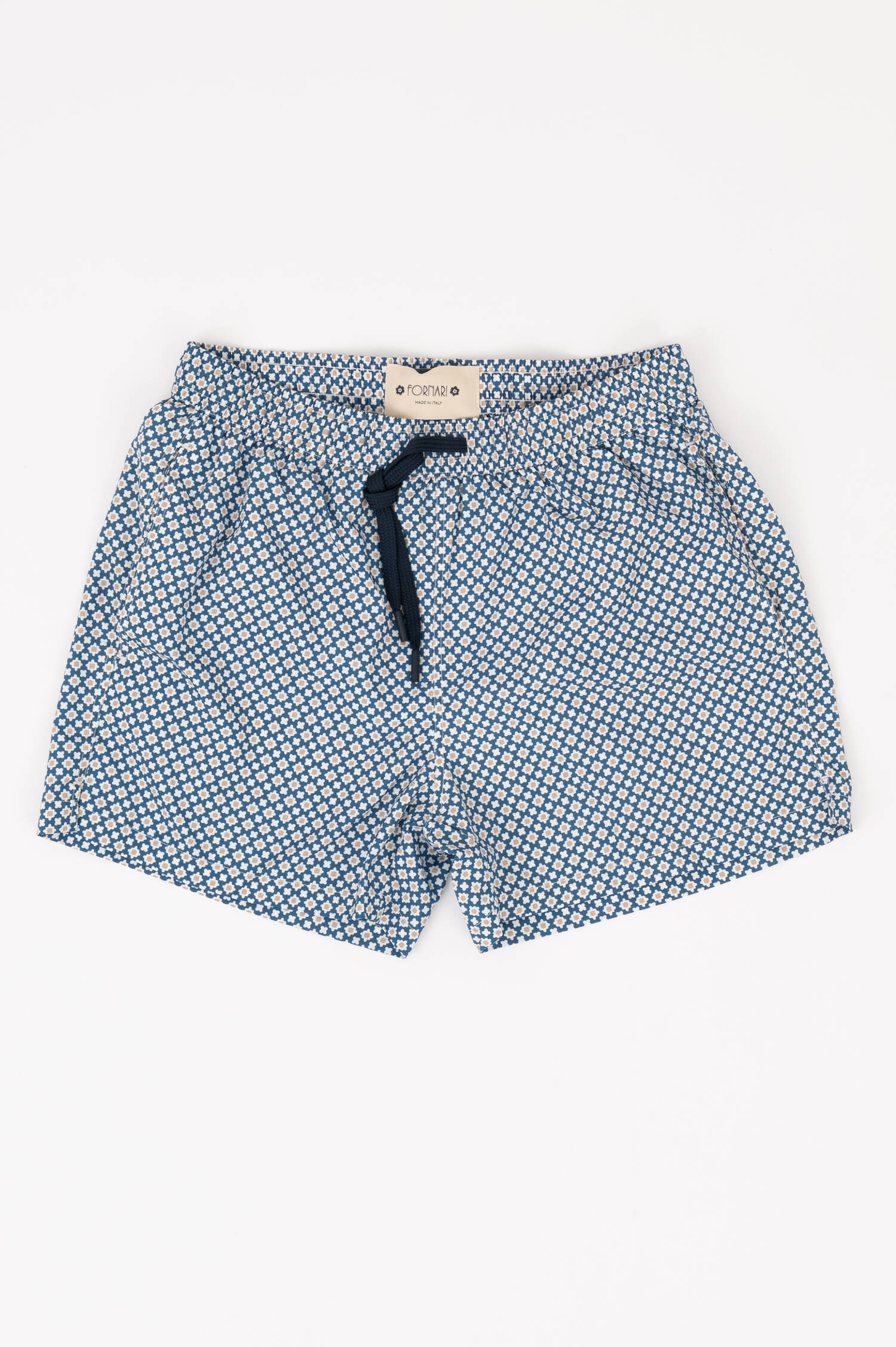 Badehose in Blau/Weiß gemustert