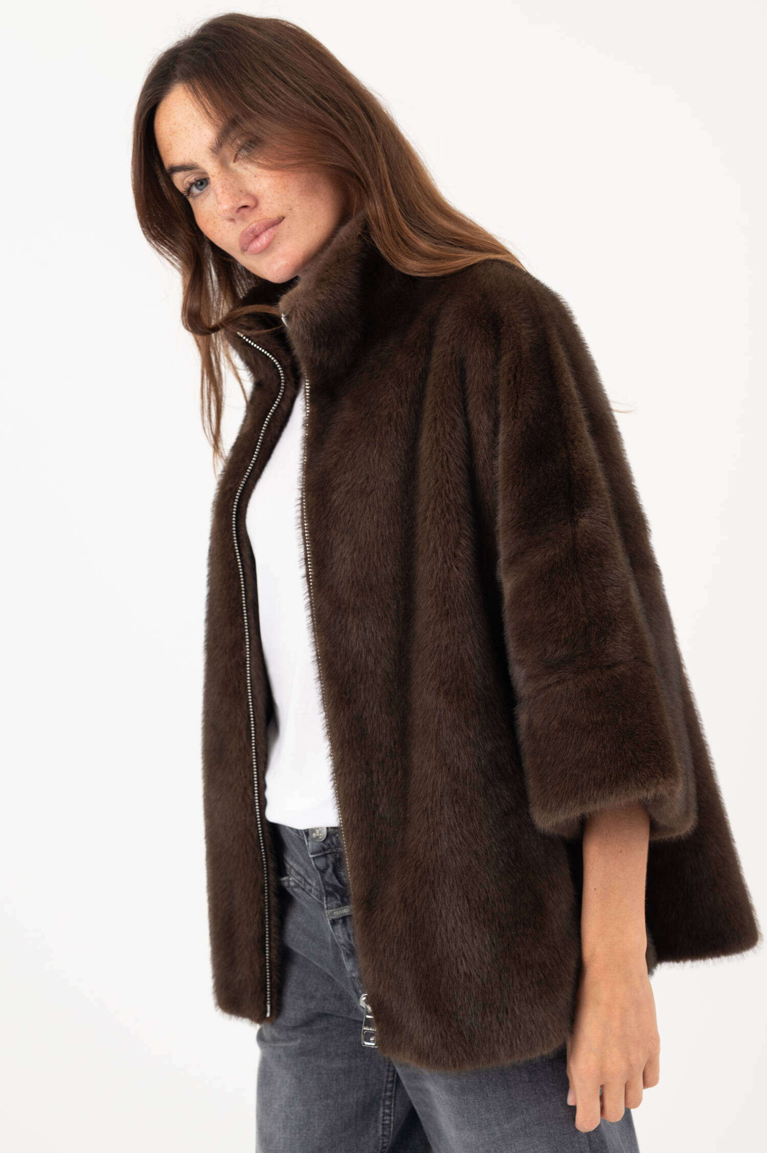 Faux-Fur-Jacke CHAMONIX in Braun Faux-Fur-Jacke CHAMONIX in Braun