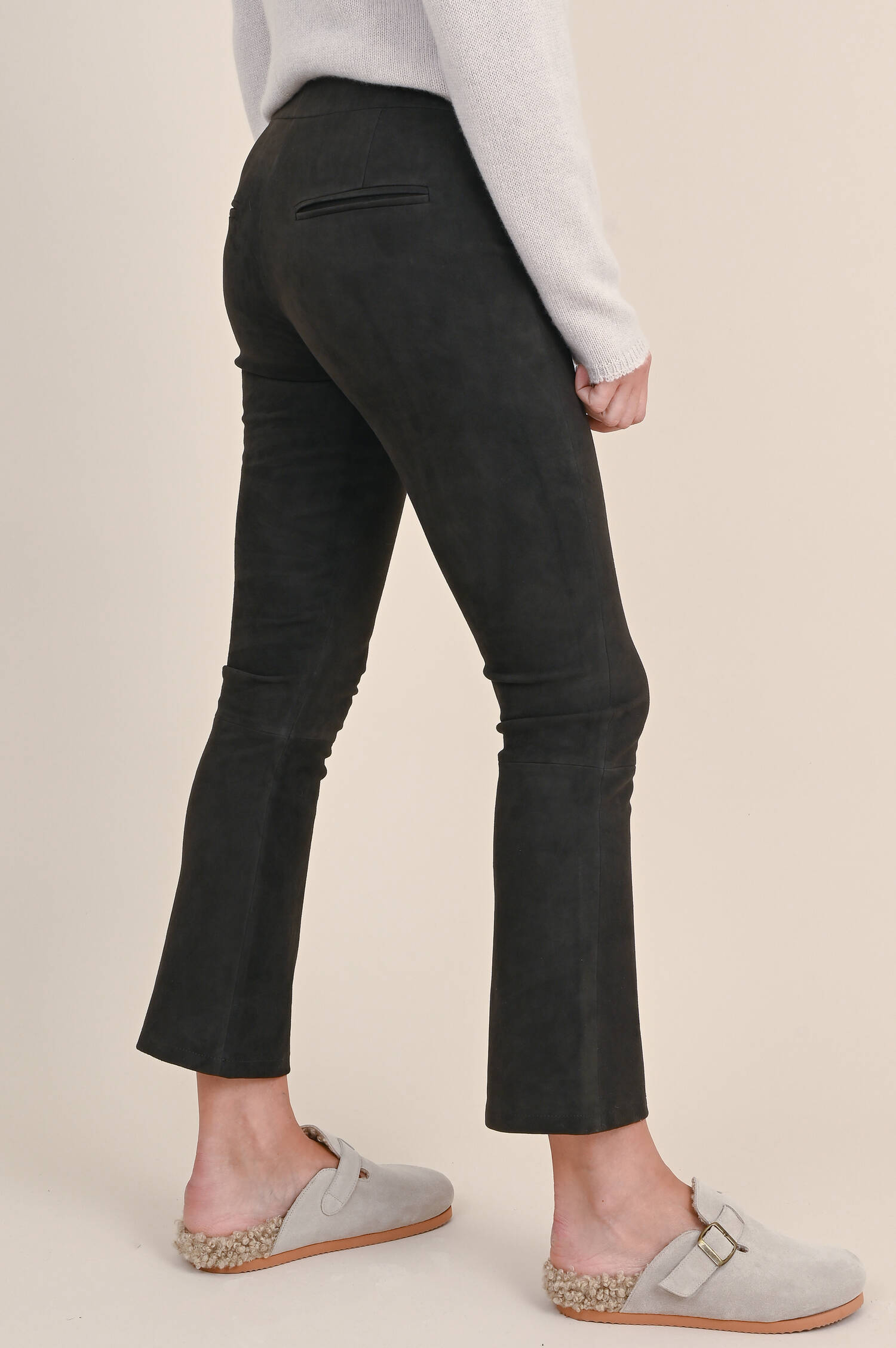 Veloursleder Hose LIVELY STRETCH in Anthrazit