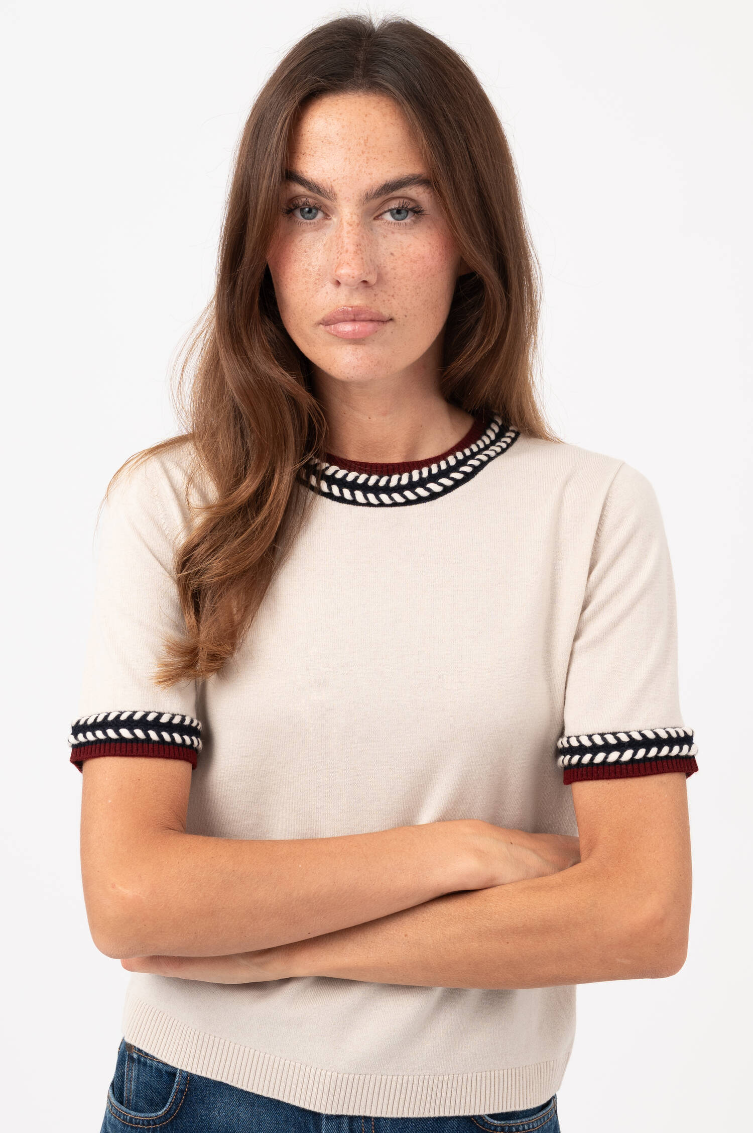 Woll-T-Shirt CARINA in Beige