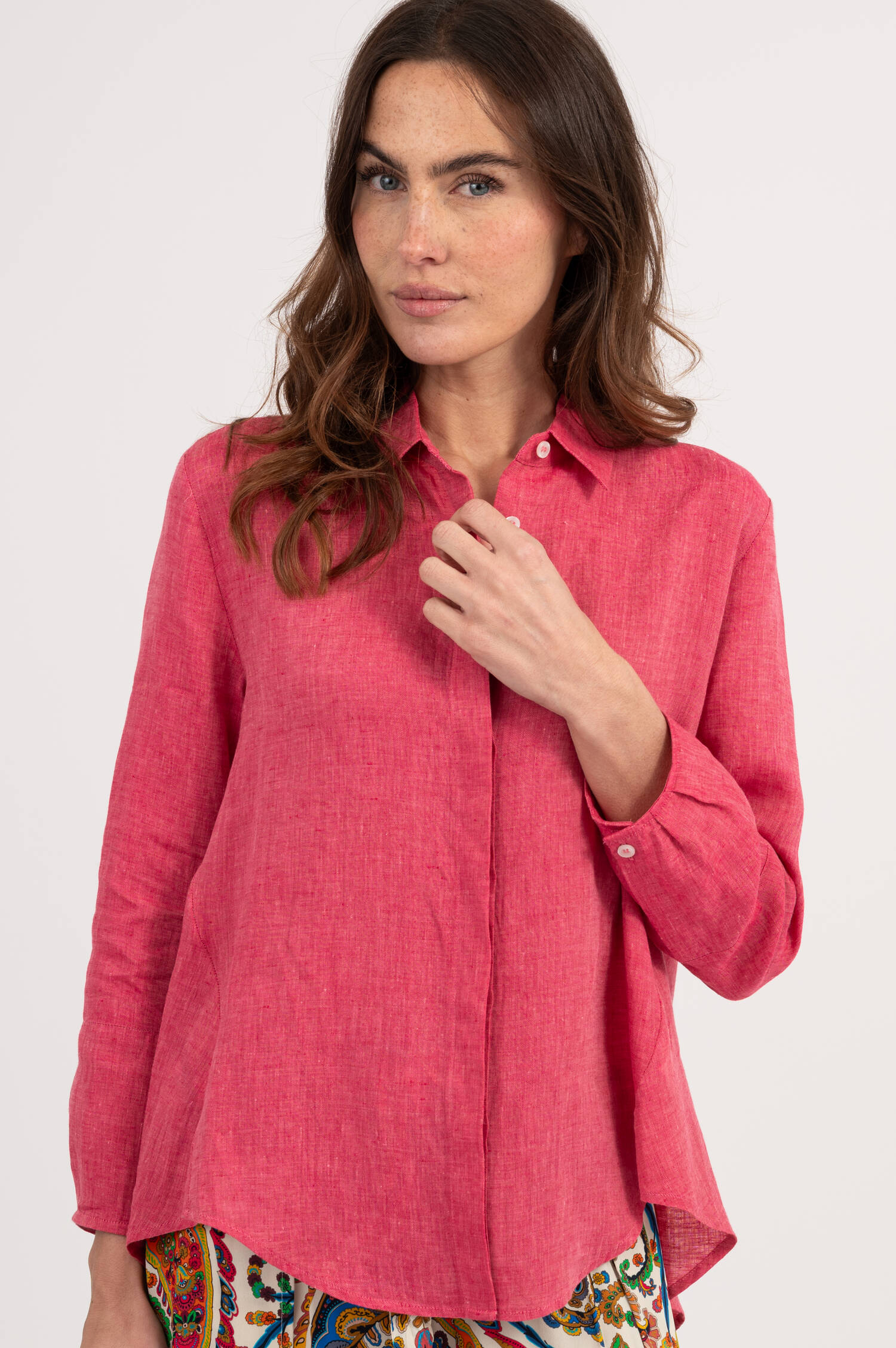 Leinenbluse NORA in Pink Leinenbluse NORA in Pink