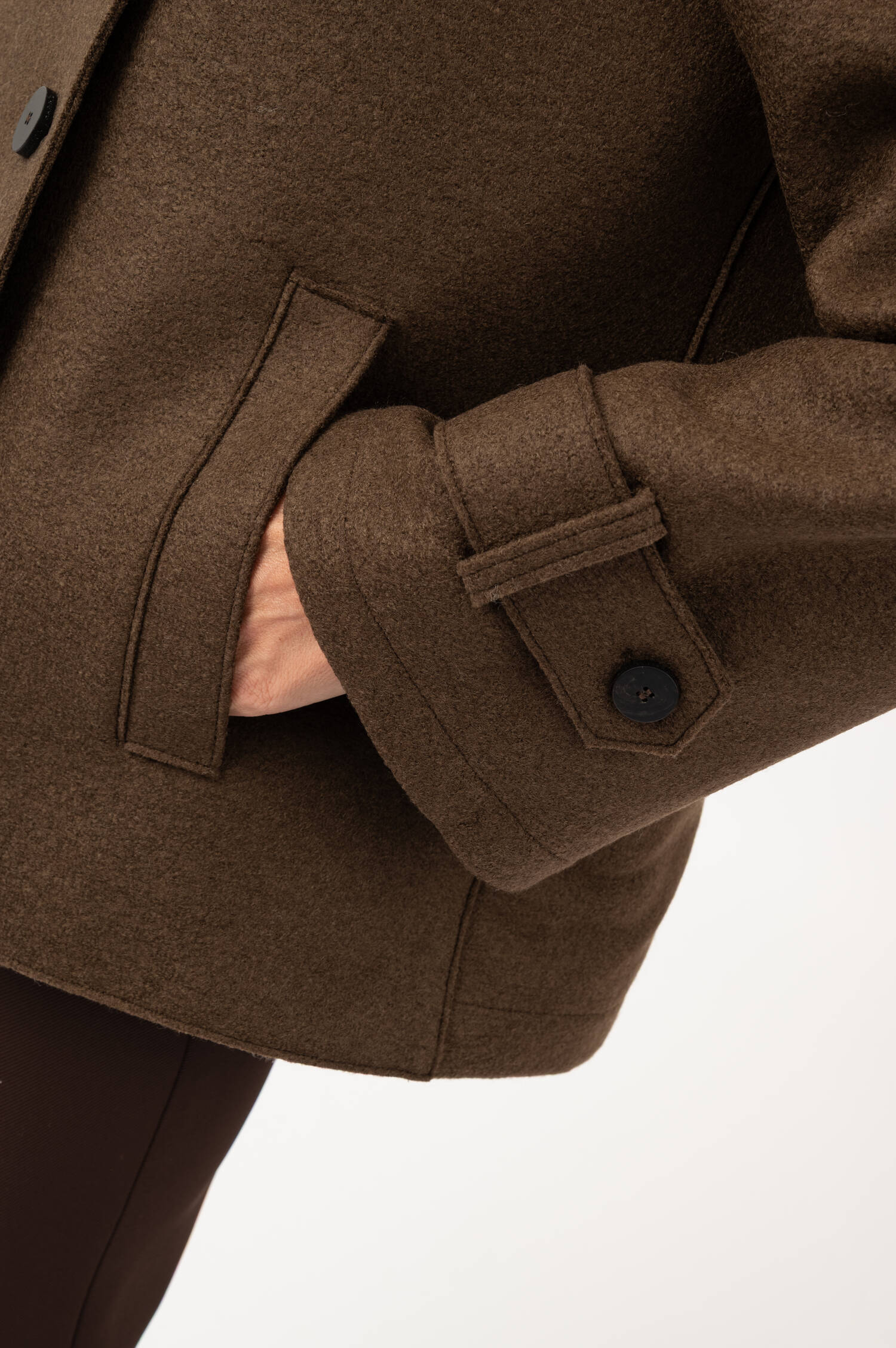 Woll-Peacoat in Teddybraun