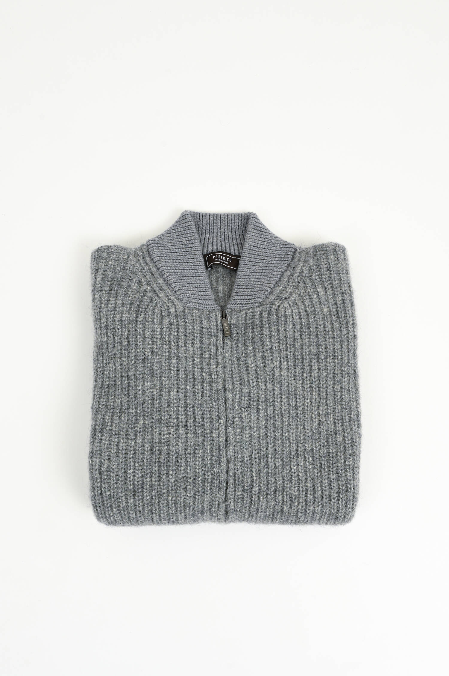 Strickweste mit Kontrastdetails in Grau/Weiß