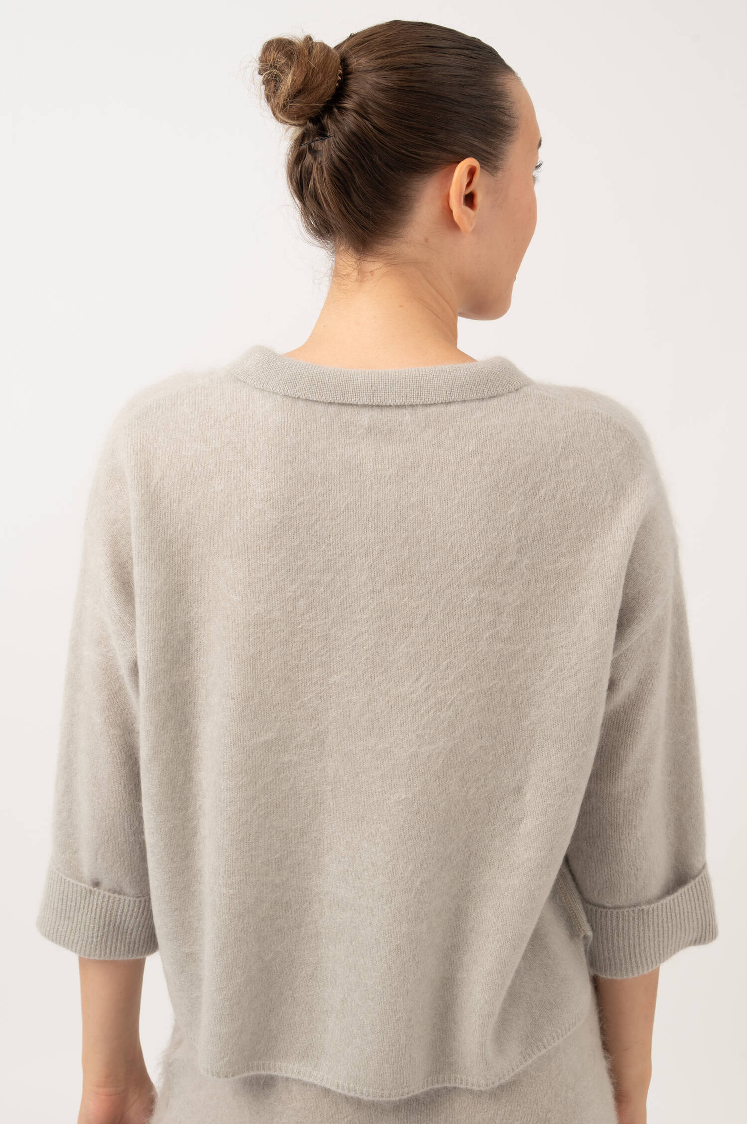 Hairy Cashmere Cardigan in Grau