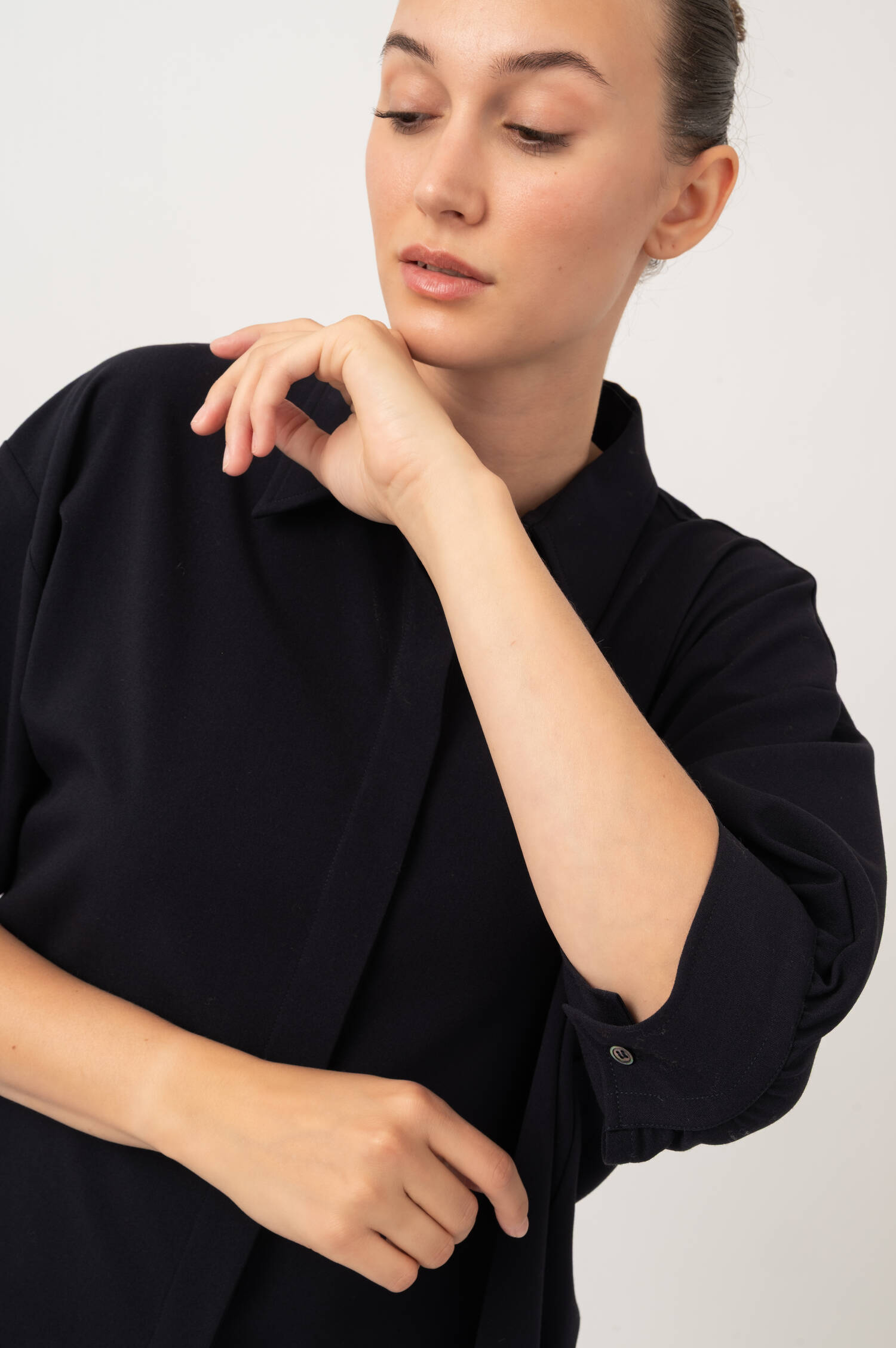 Dreiviertelarm-Bluse in Navy