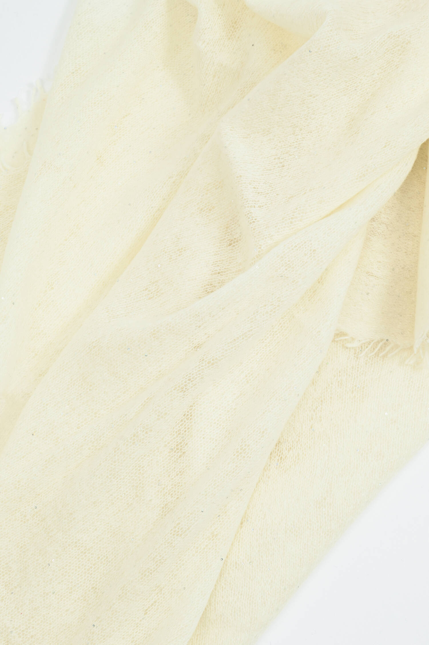 Micro-Pailetten-Schal aus Cashmere in Creme Micro-Pailetten-Schal aus Cashmere in Creme