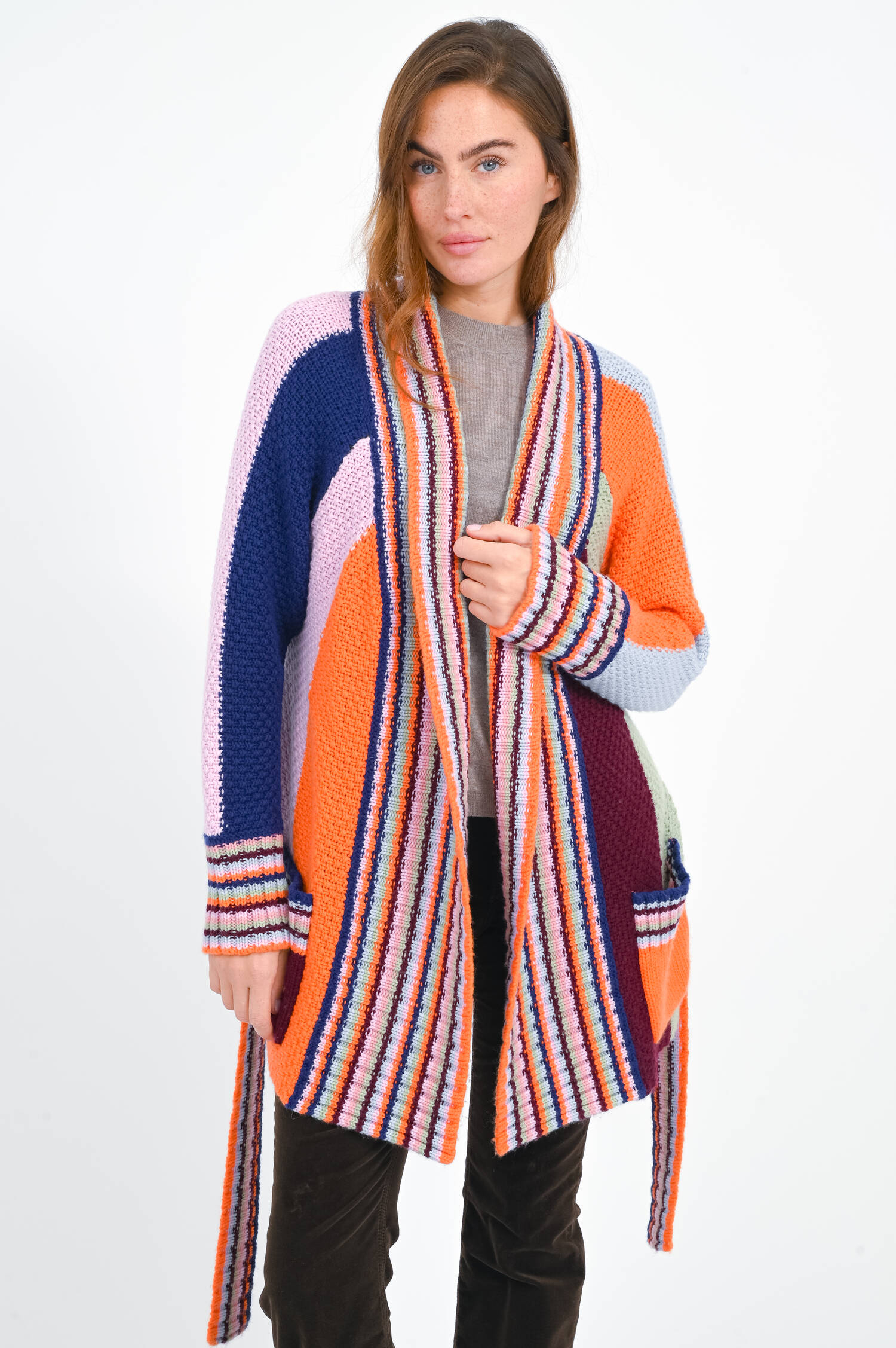 Strickjacke aus Woll-Cashmere-Mix in Multicolor