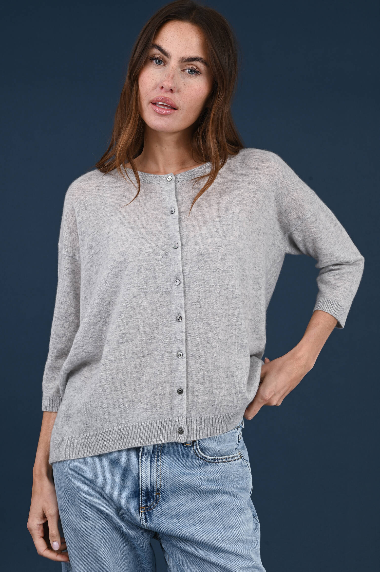 Cashmere Strickweste in Grau Cashmere Strickweste in Grau