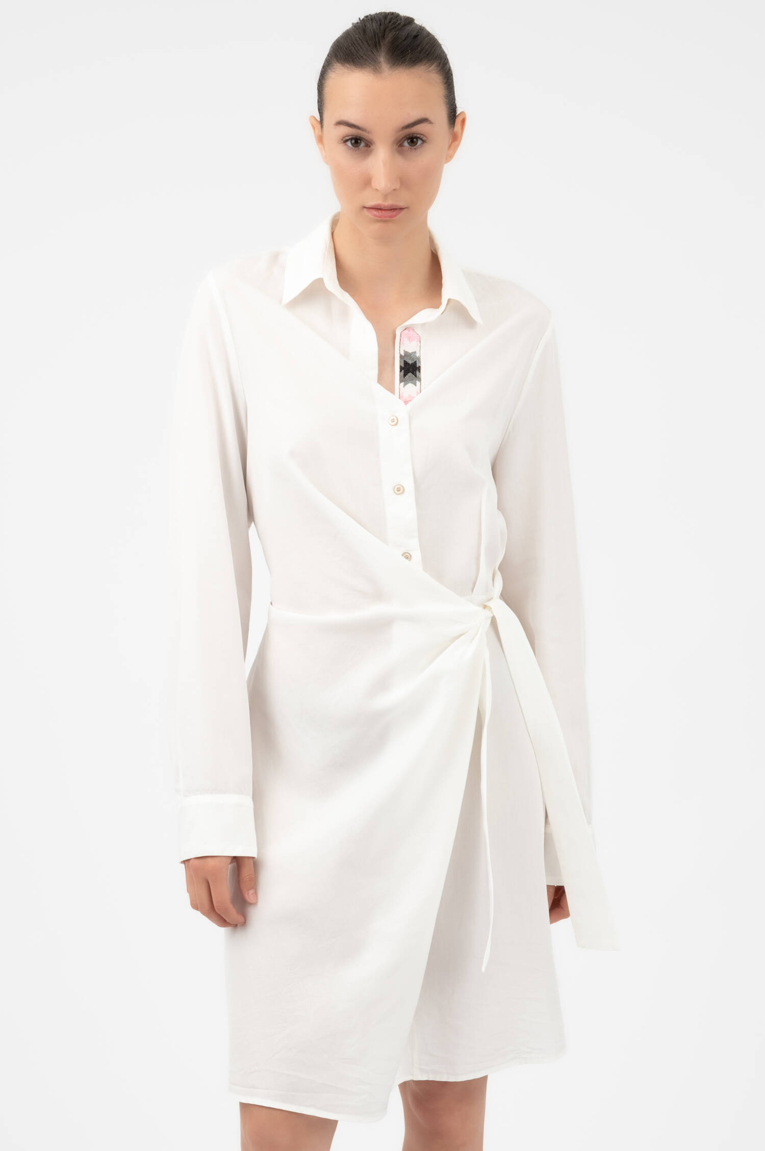 Kleid aus Tencel in Weiß