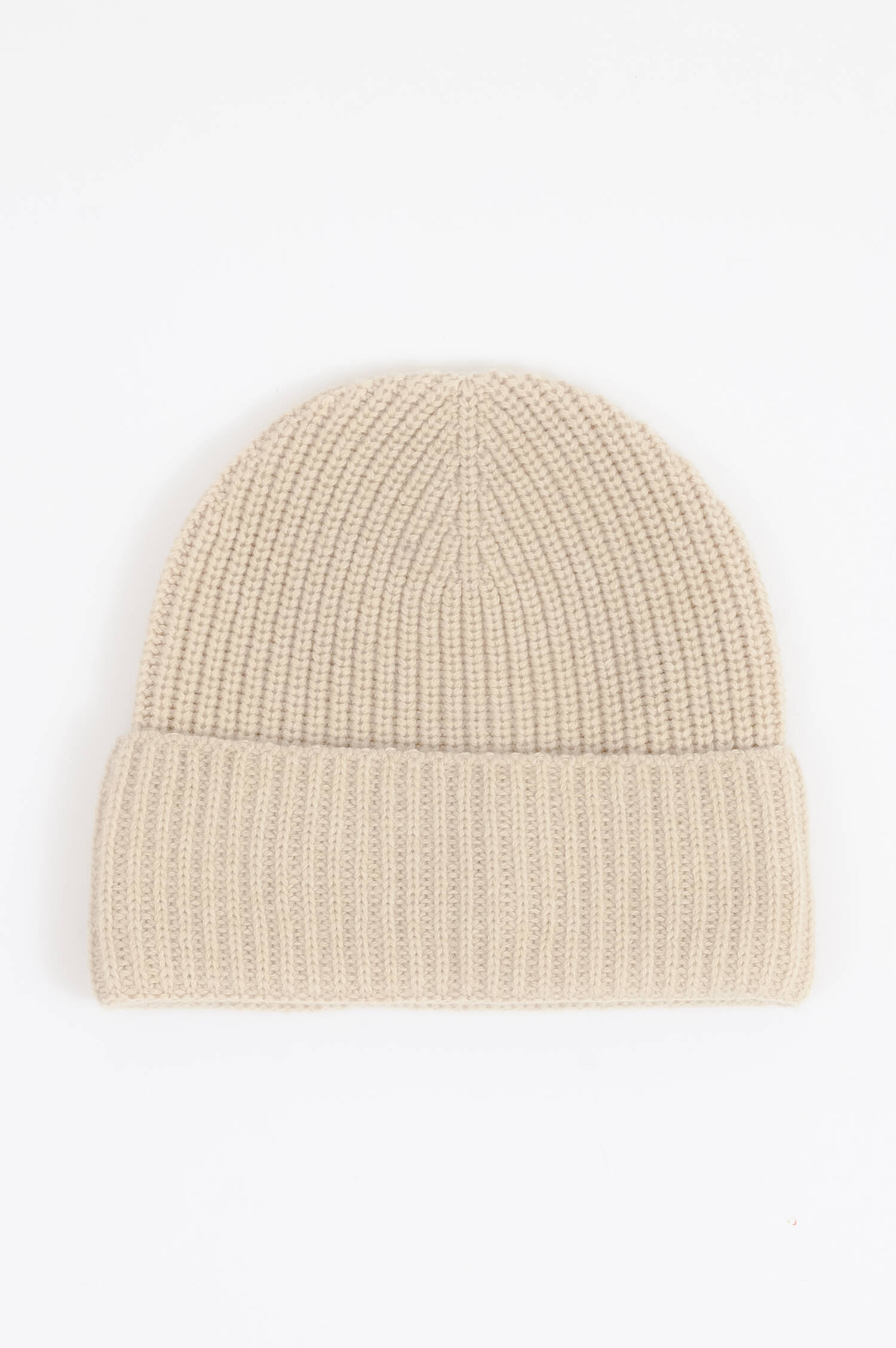 Cashmere Mütze mit Logo in Creme