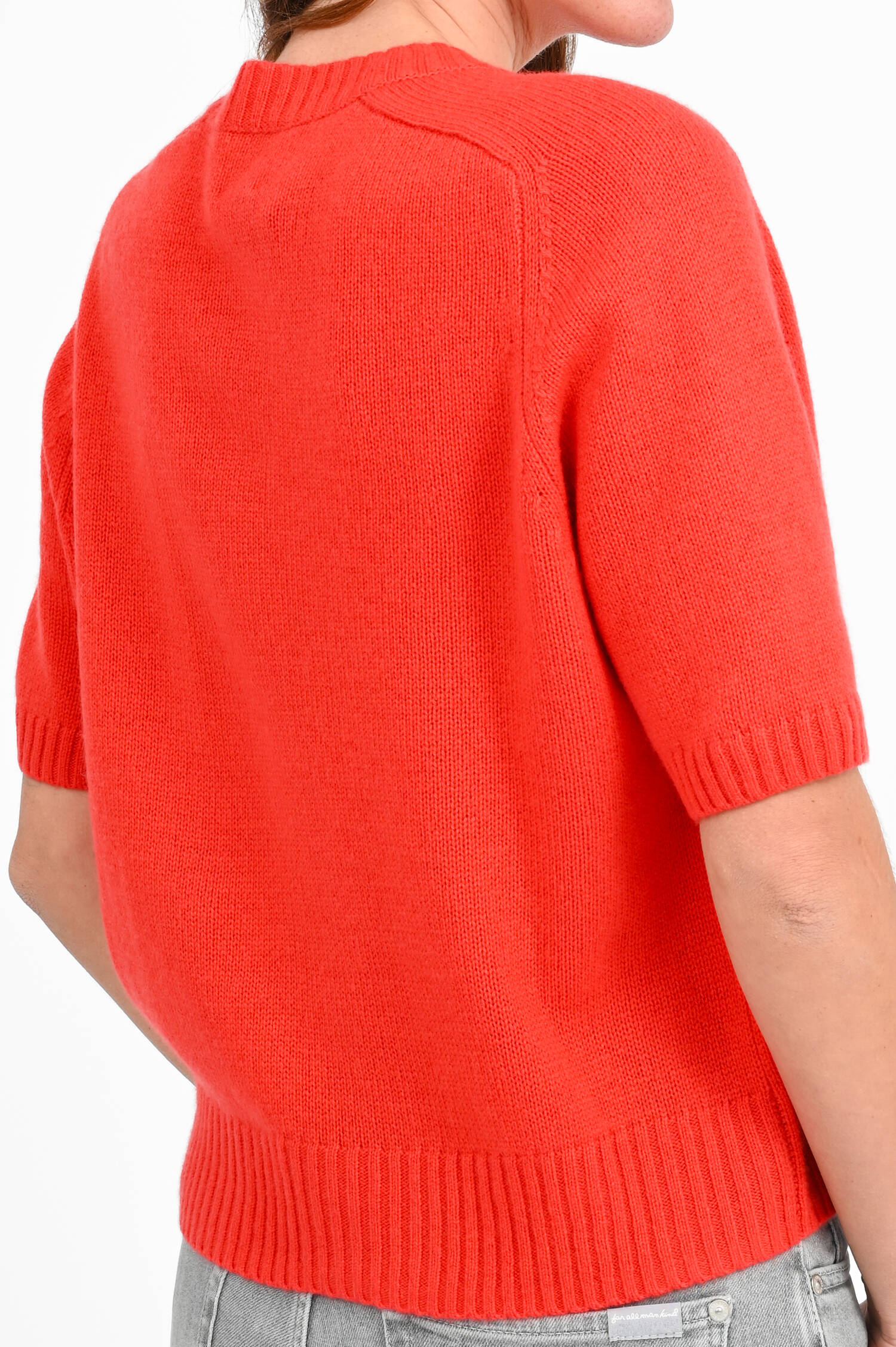 Kurzarm-Cashmere-Pullover in Rot Kurzarm-Cashmere-Pullover in Rot