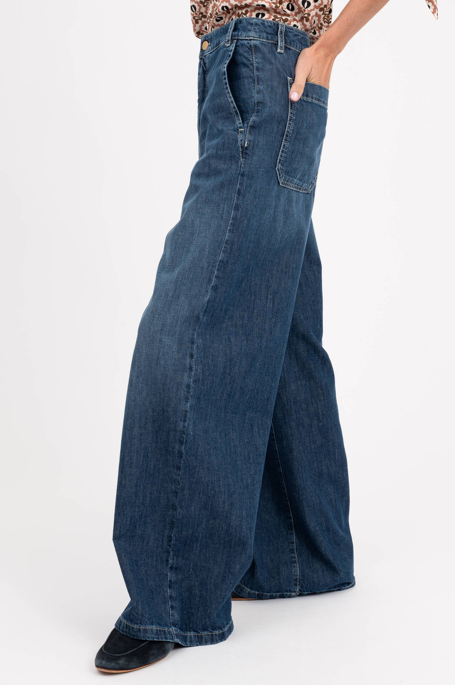 Wide Leg Jeans GELATO in Dunkelblau