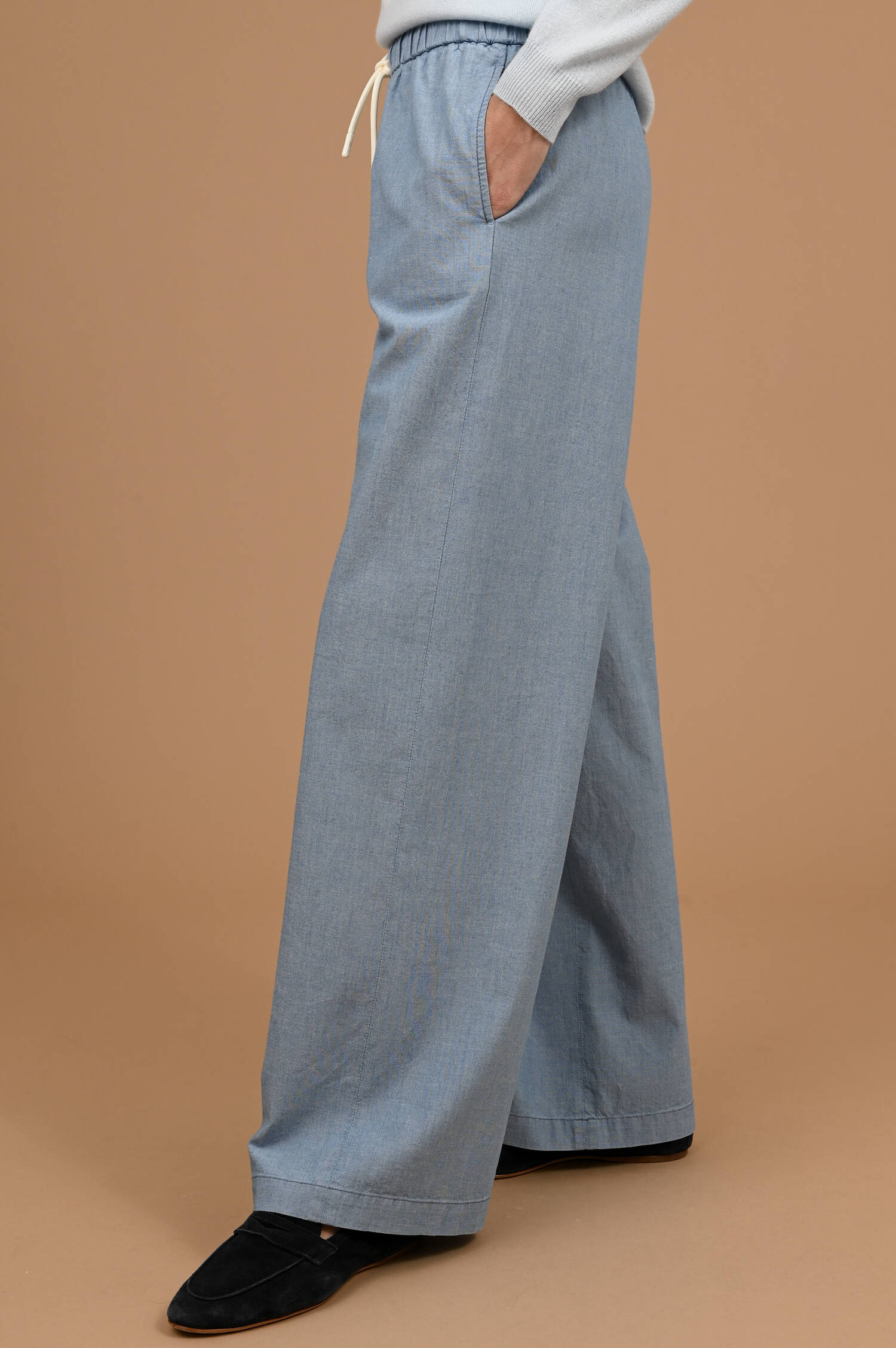 Wide-Leg Hose in Blau