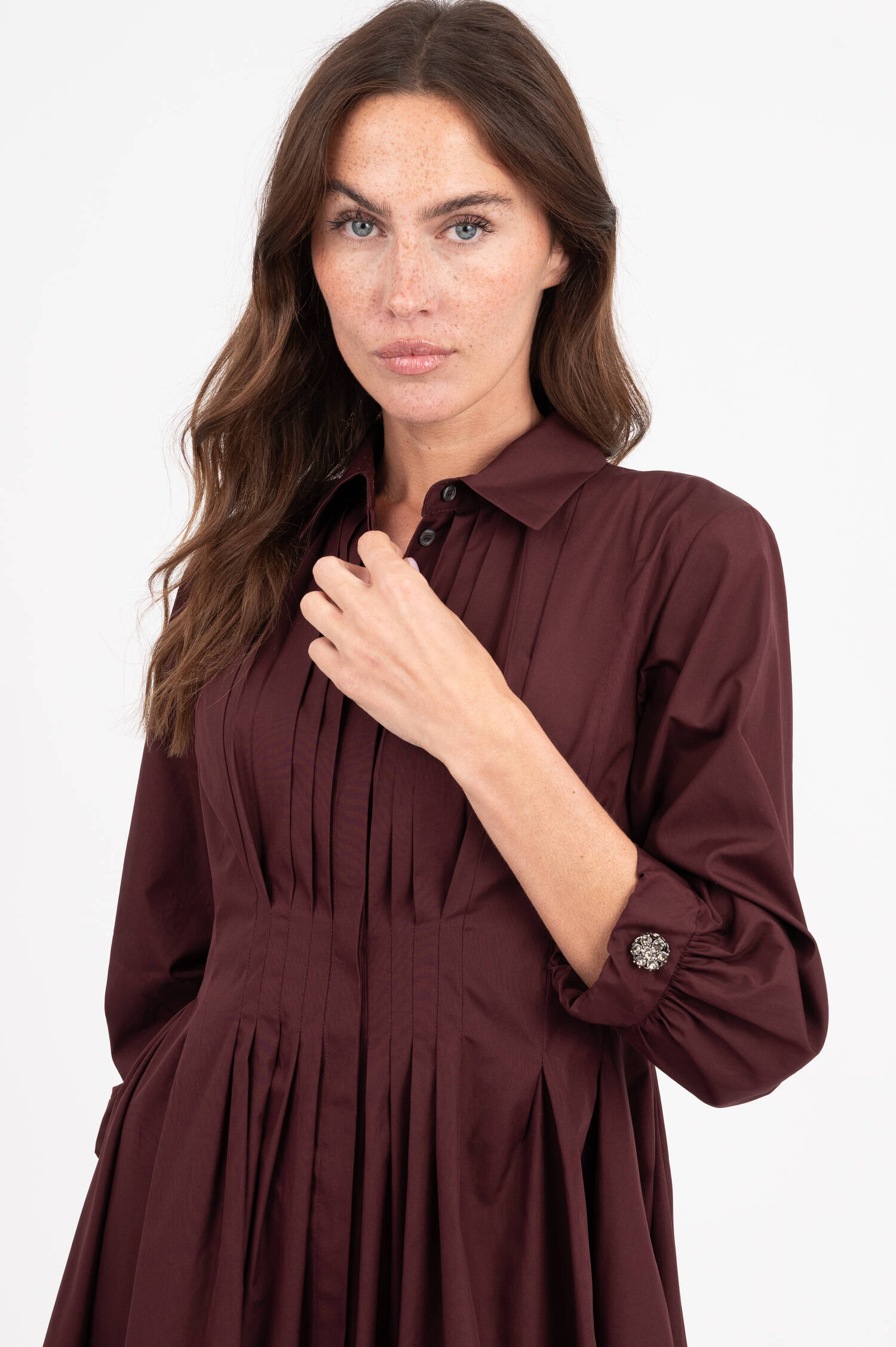 Hemdblusenkleid ADAGIO in Burgundy Hemdblusenkleid ADAGIO in Burgundy