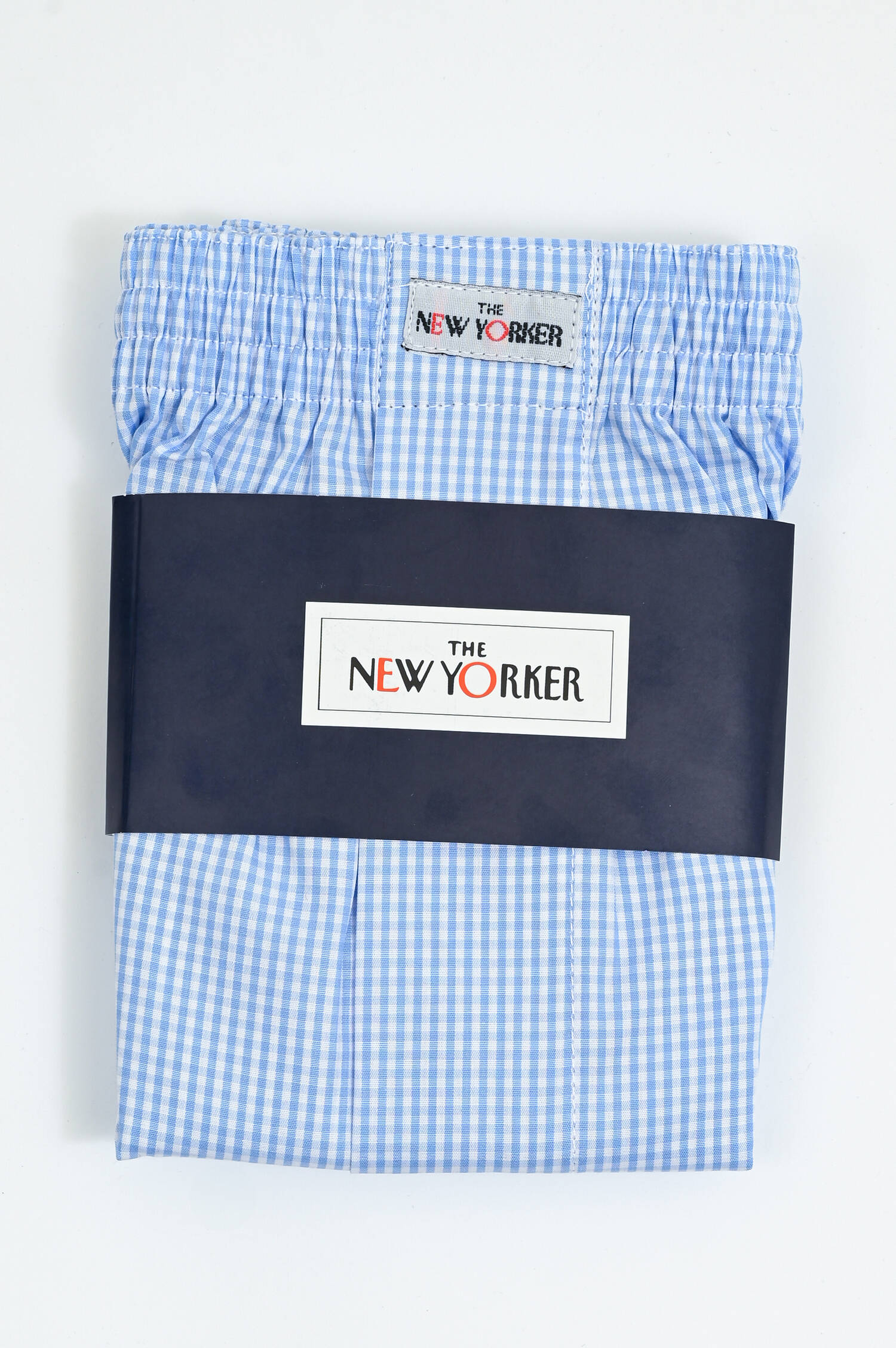  Boxershorts aus Baumwolle in Hellblau karriert