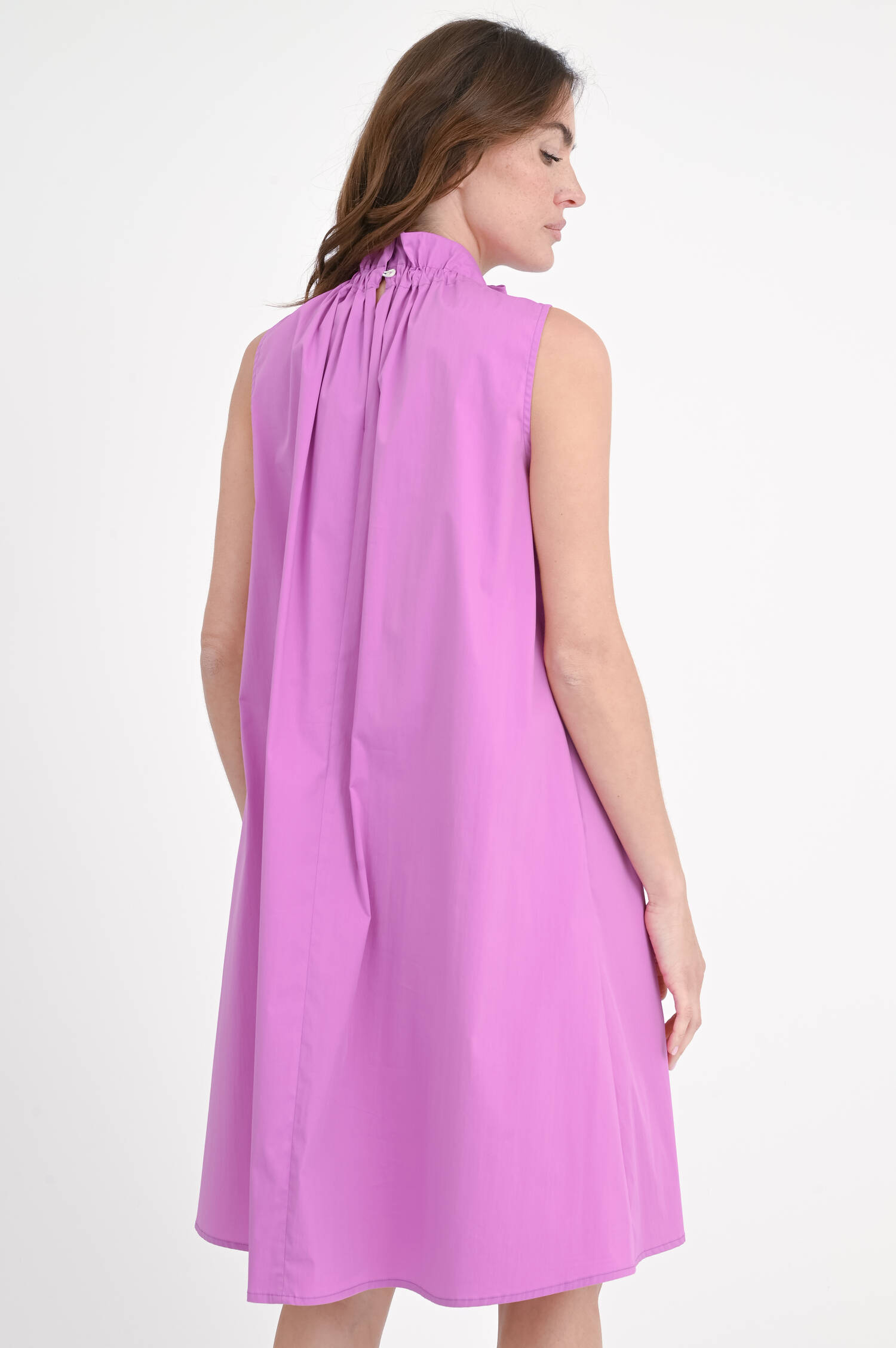 Kleid ANGELA mit Rüschenkragen in Radiant Orchid