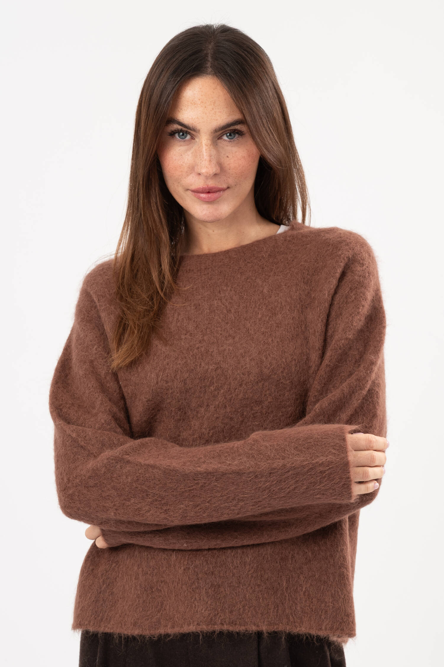 Alpaka-Mix Sweater in Braun Alpaka-Mix Sweater in Braun