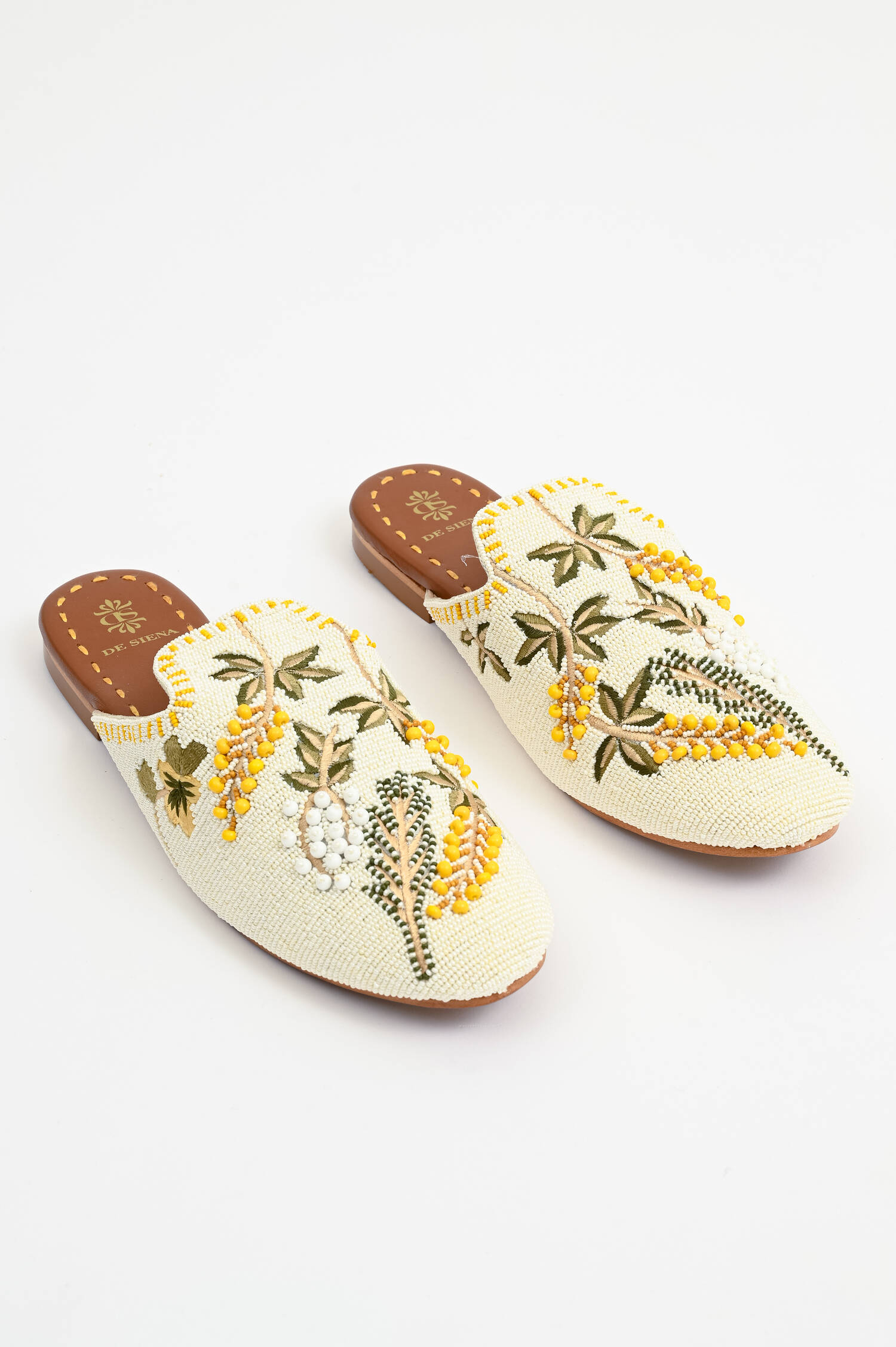 Mules MEADOW in Weiß/Gelb