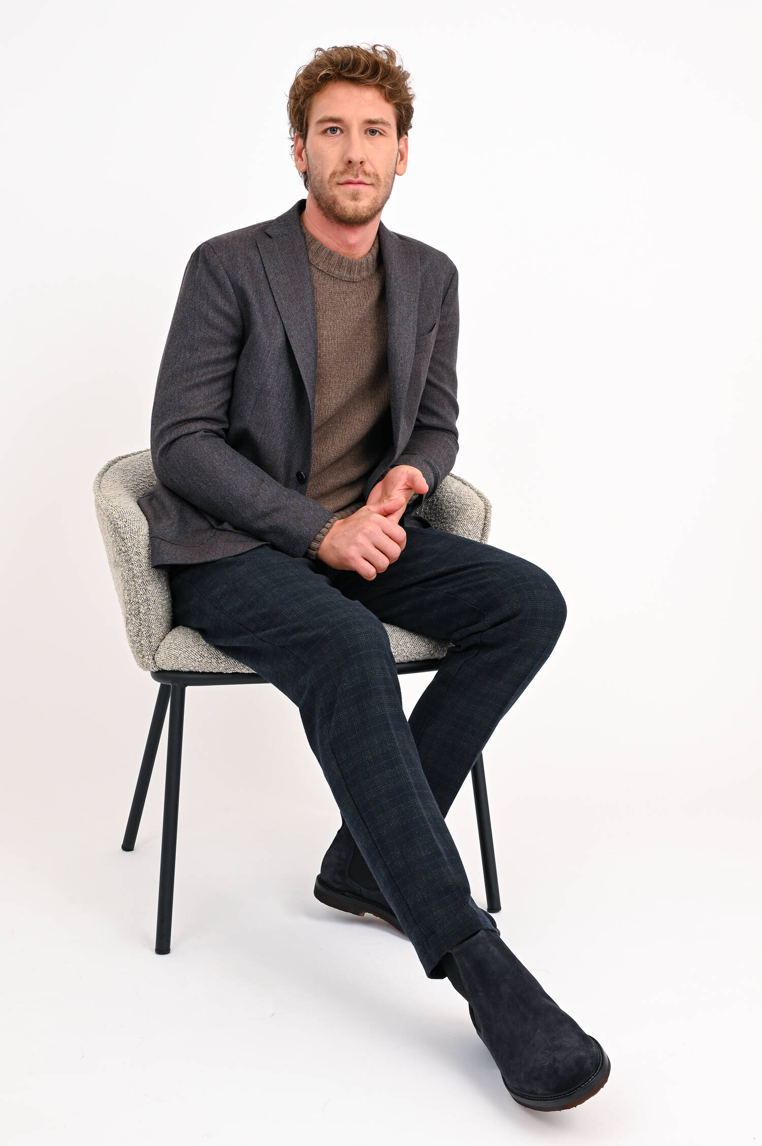 Karierte Hose RONAN in Navy Karierte Hose RONAN in Navy