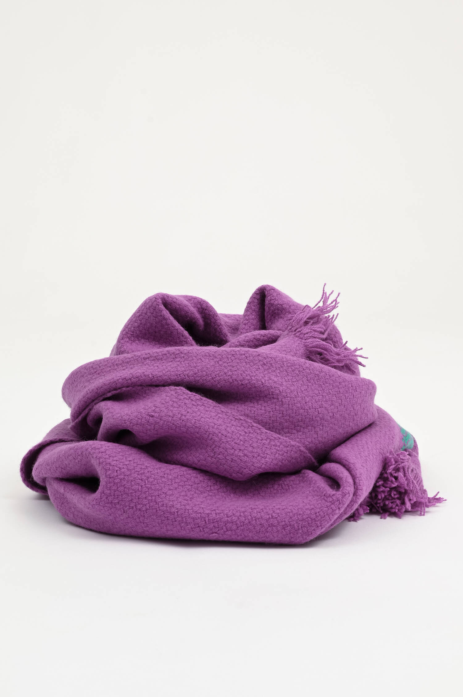 Schal mit Kontrastbodüre in Lila/Grün Schal mit Kontrastbodüre in Lila/Grün