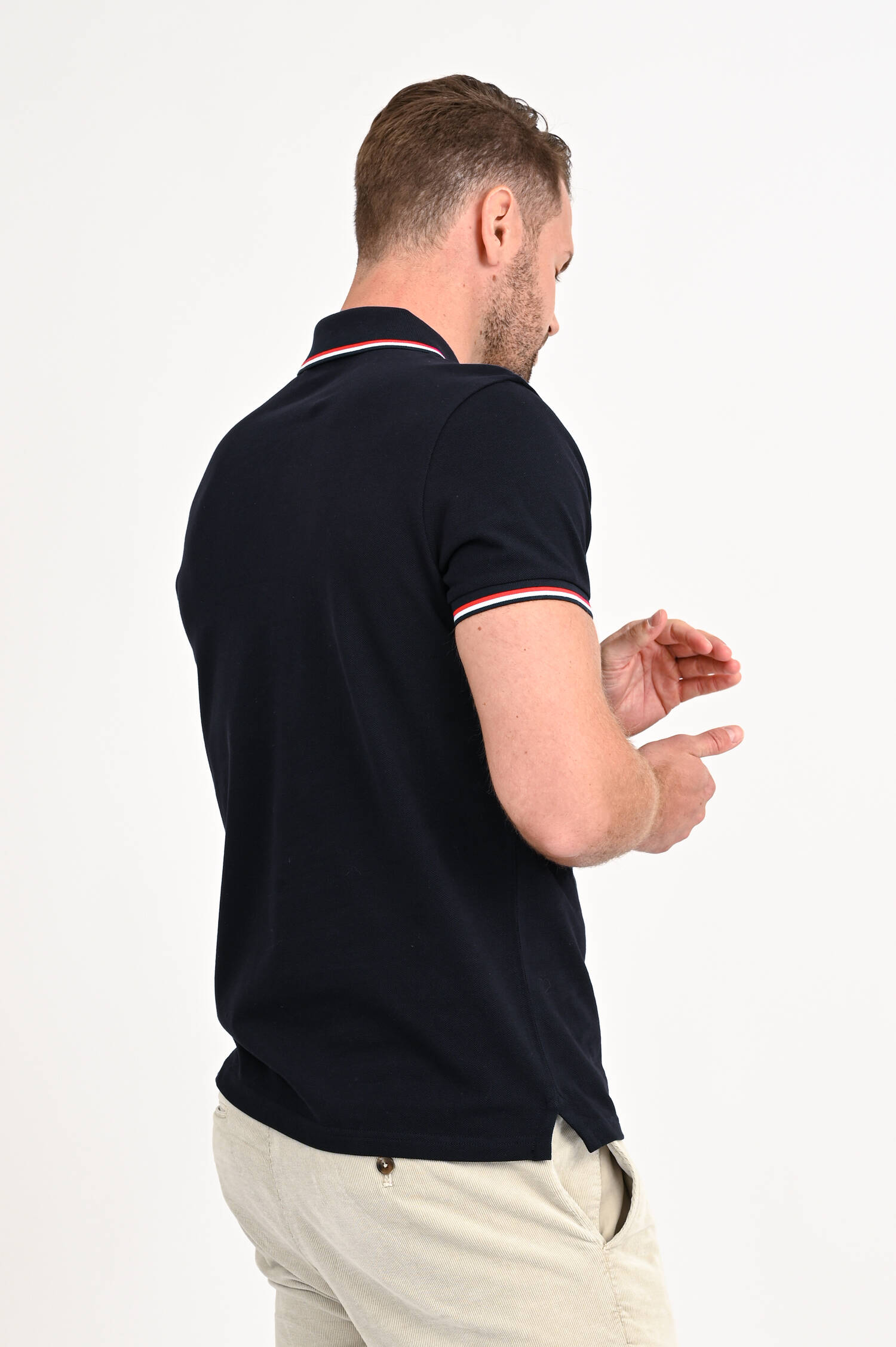Poloshirt mit Streifen-Details in Navy