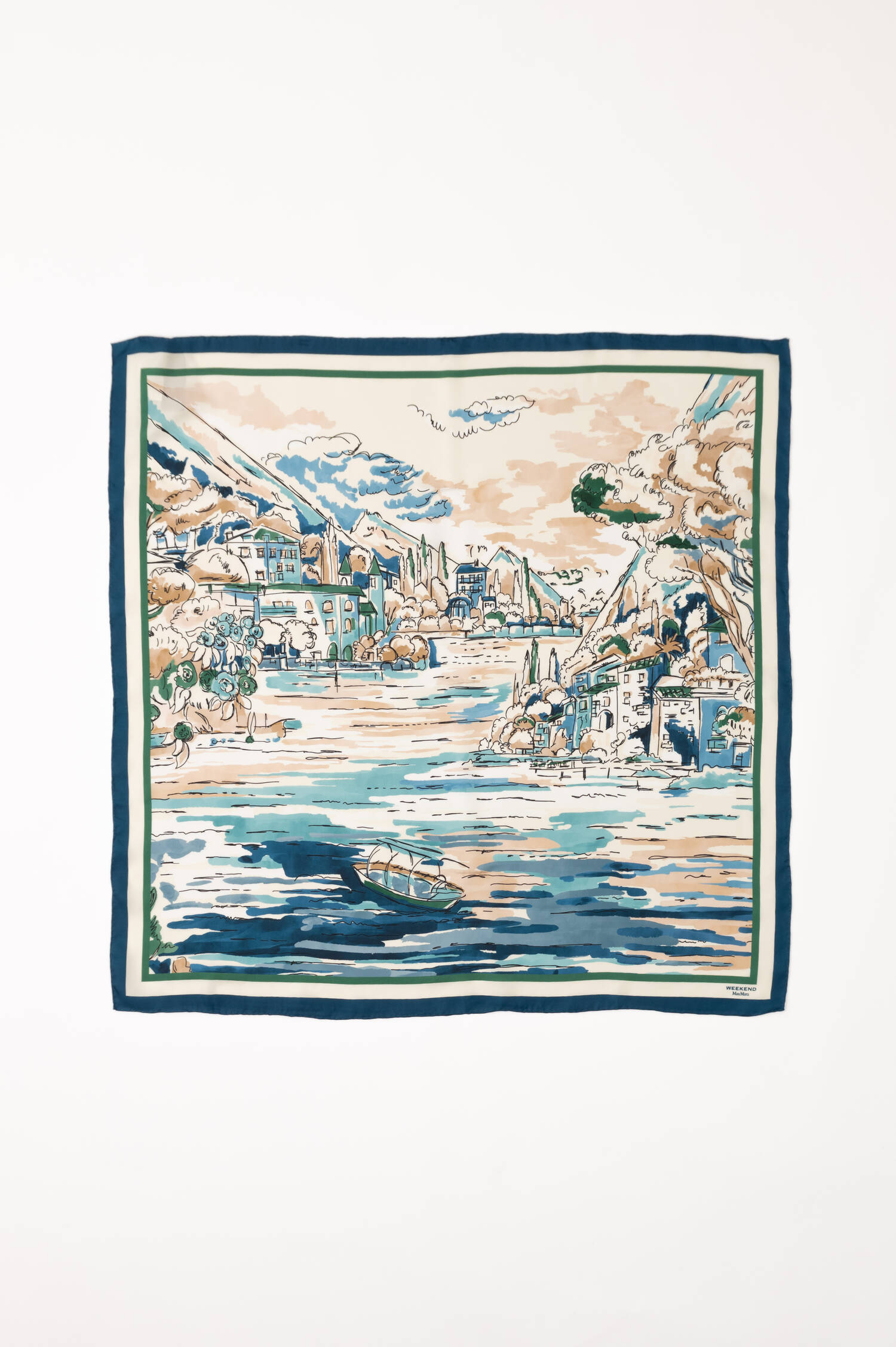 Seidentuch ONESTO in Blau Seidentuch ONESTO in Blau