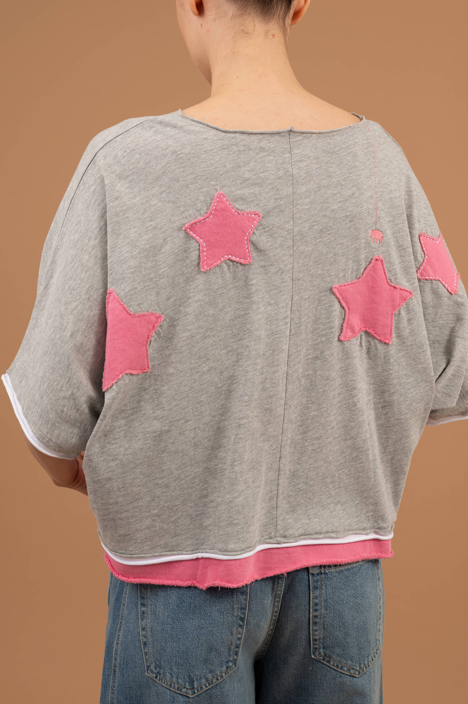 T-Shirt RUMBIA in Grau/Rosa/Weiß