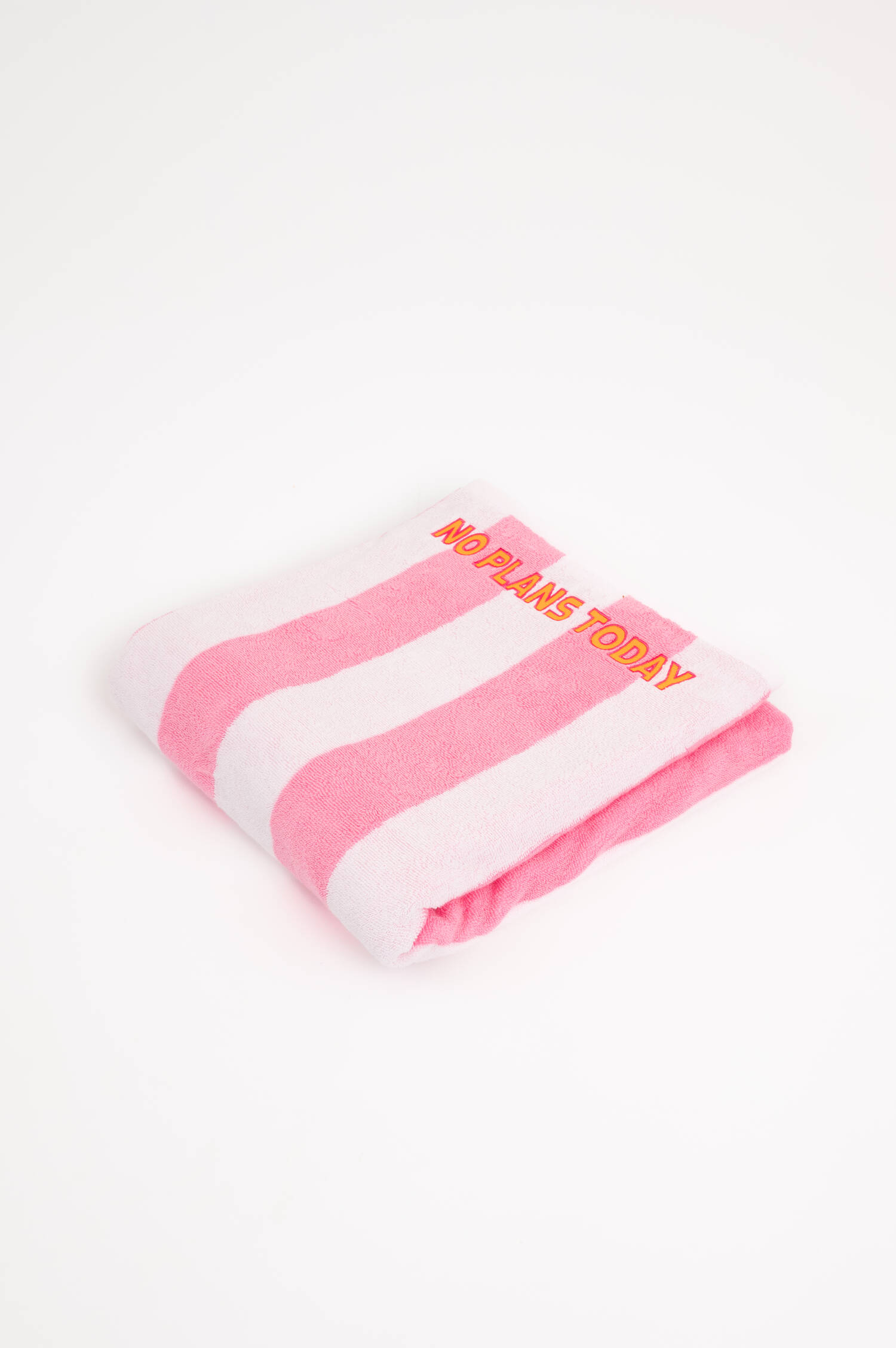 Frottee Strandtuch in Rosa/Weiß gestreift