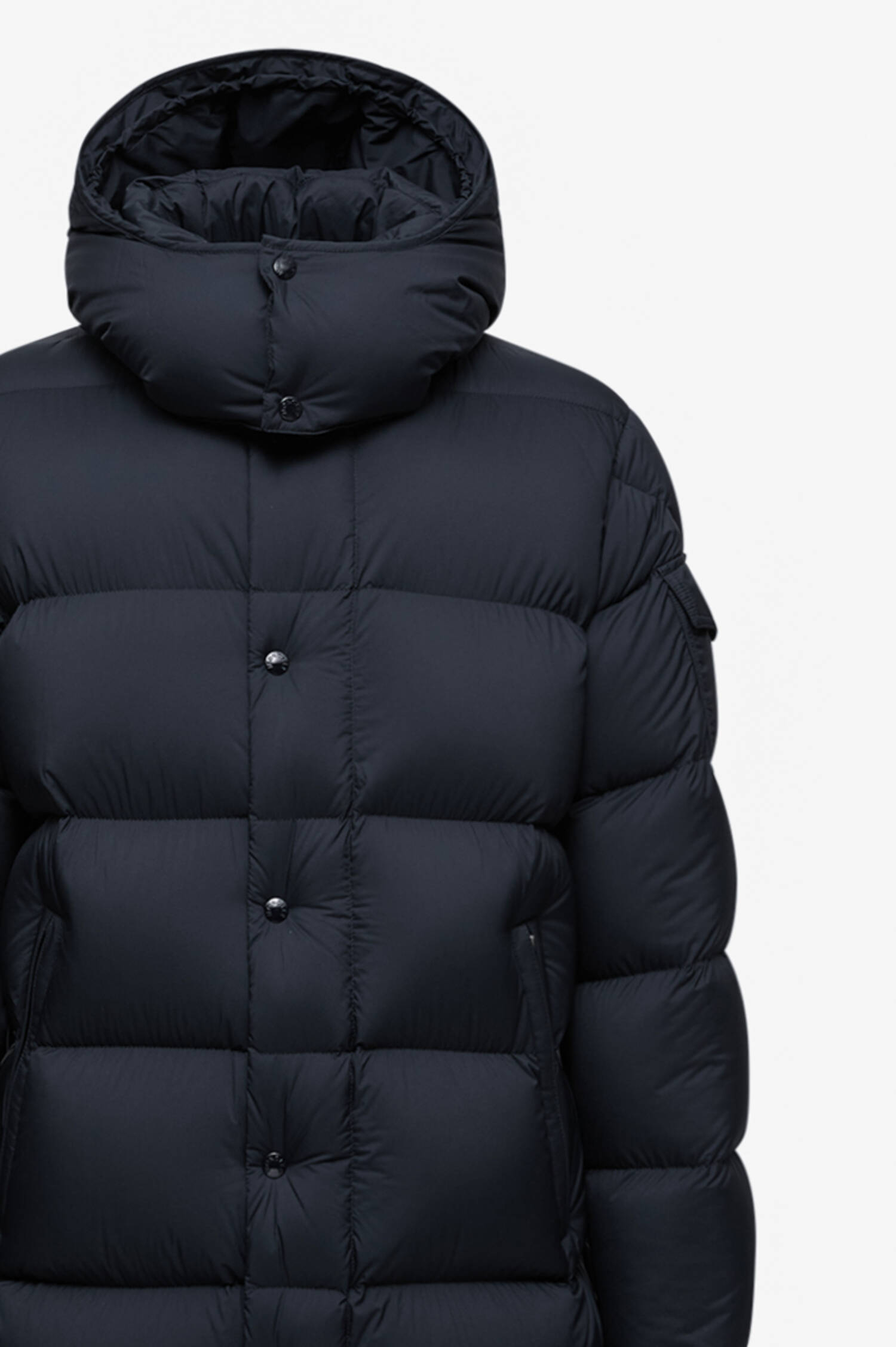 Daunen Steppmantel in Navy