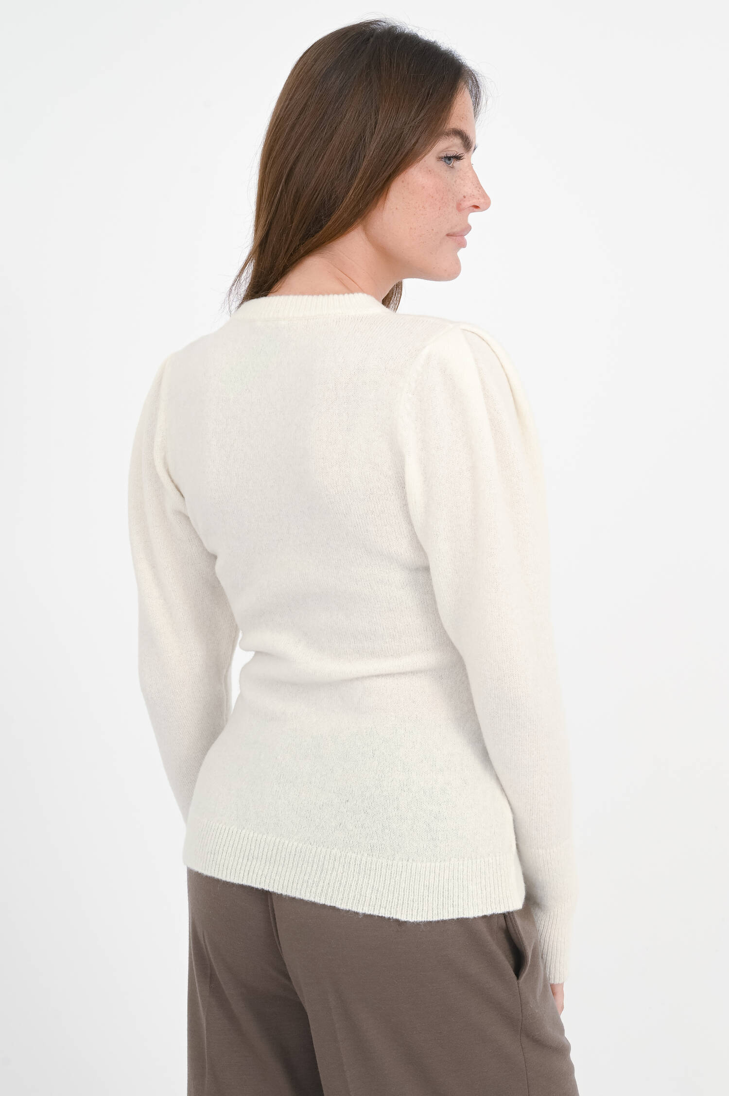 Pullover mit Puffärmel in Snow