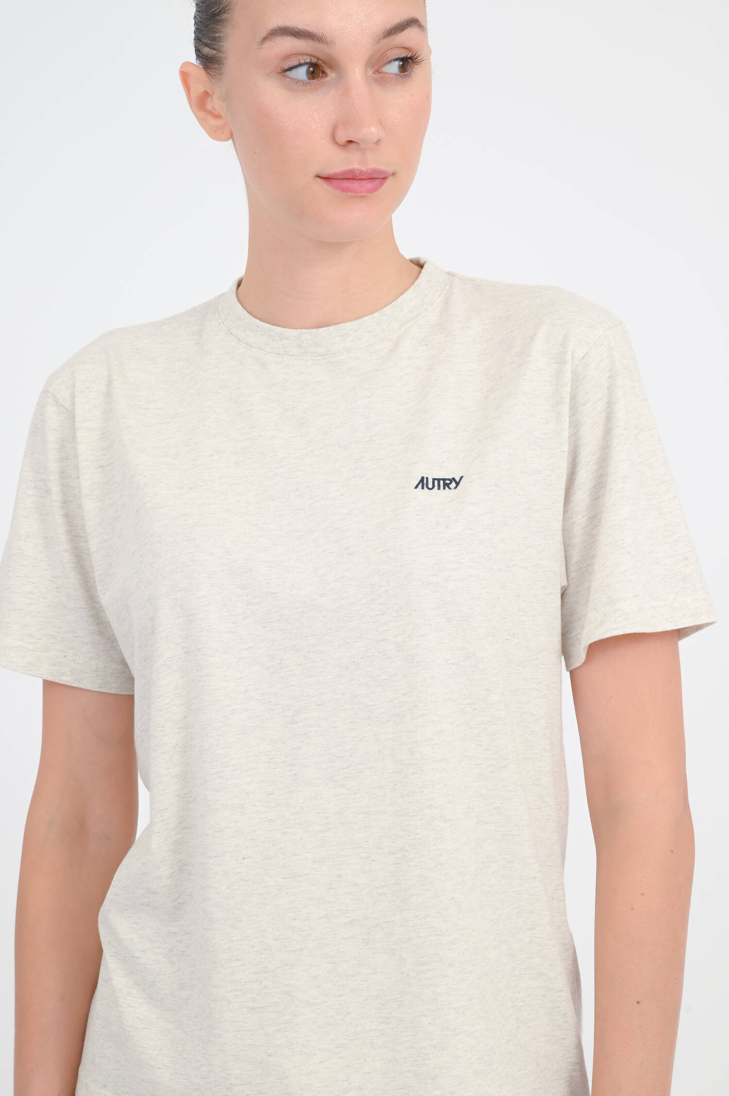 Basic T-Shirt aus Baumwolle in Hellgrau meliert Basic T-Shirt aus Baumwolle in Hellgrau meliert