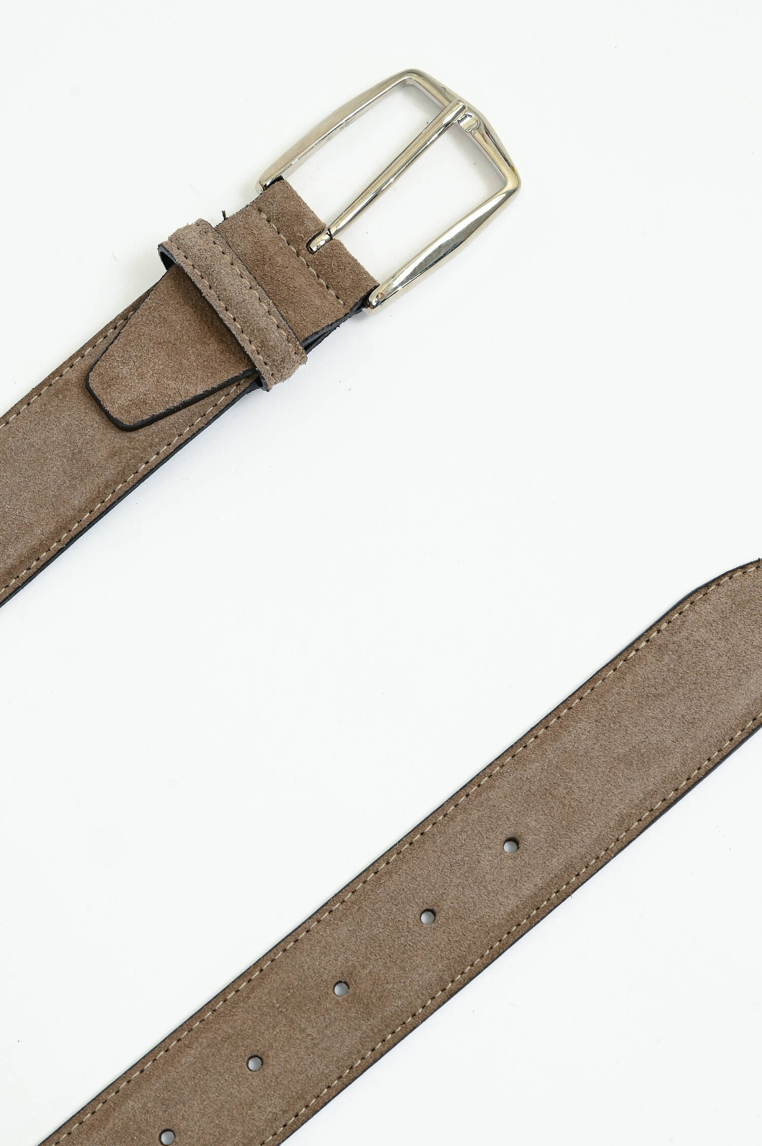 Gürtel aus Velour-Leder in Taupe