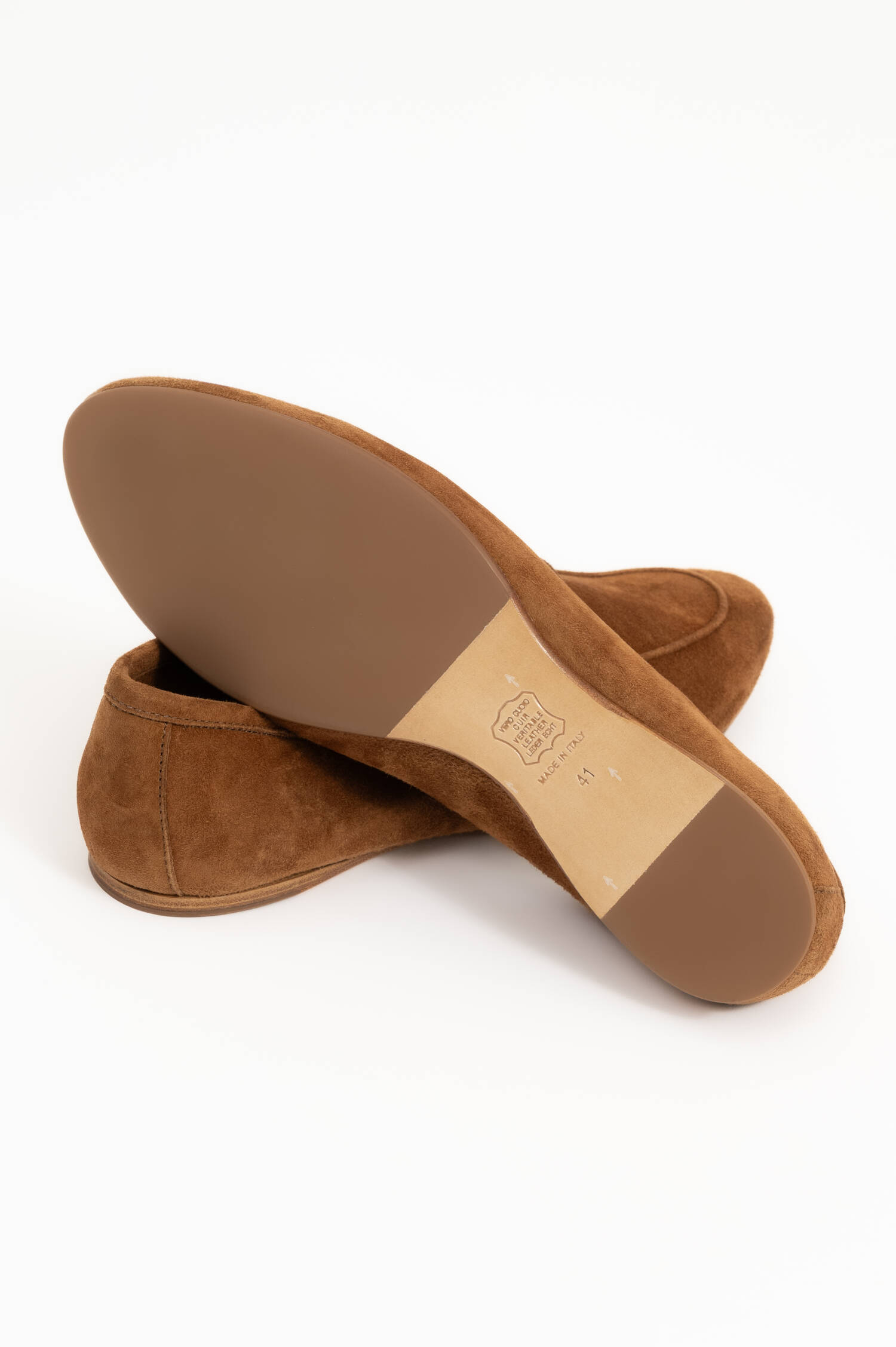Loafer aus Veloursleder in Cognac