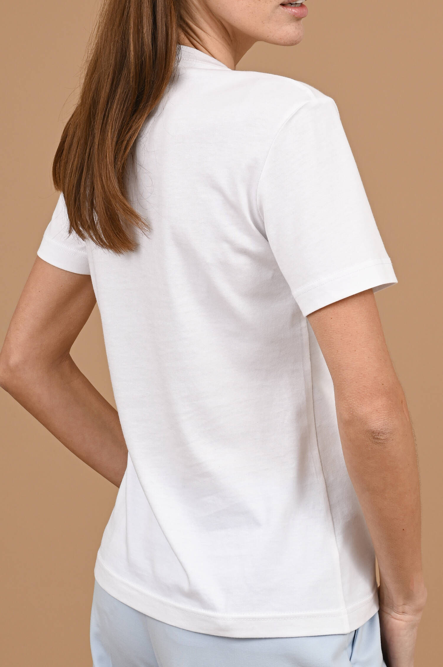 Slim Jersey T-Shirt in Biancoweiß Slim Jersey T-Shirt in Biancoweiß