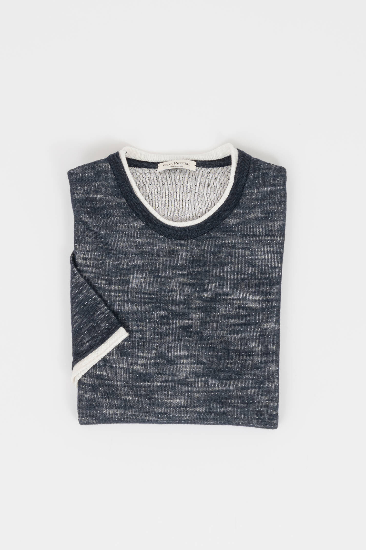 Doppelagiges T-Shirt in Navy 