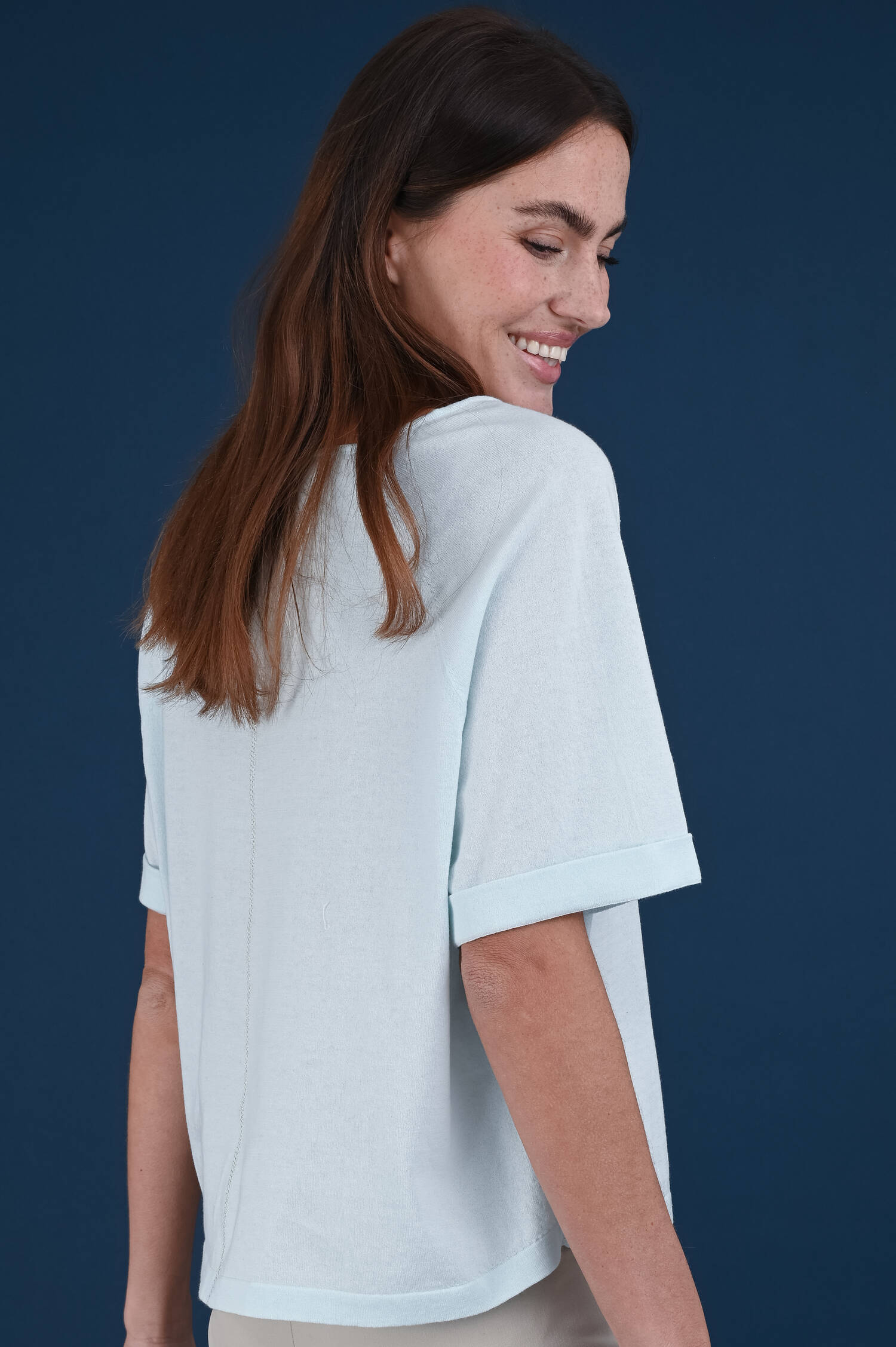 Kurzarm Raglan Shirt in Waveblau Kurzarm Raglan Shirt in Waveblau
