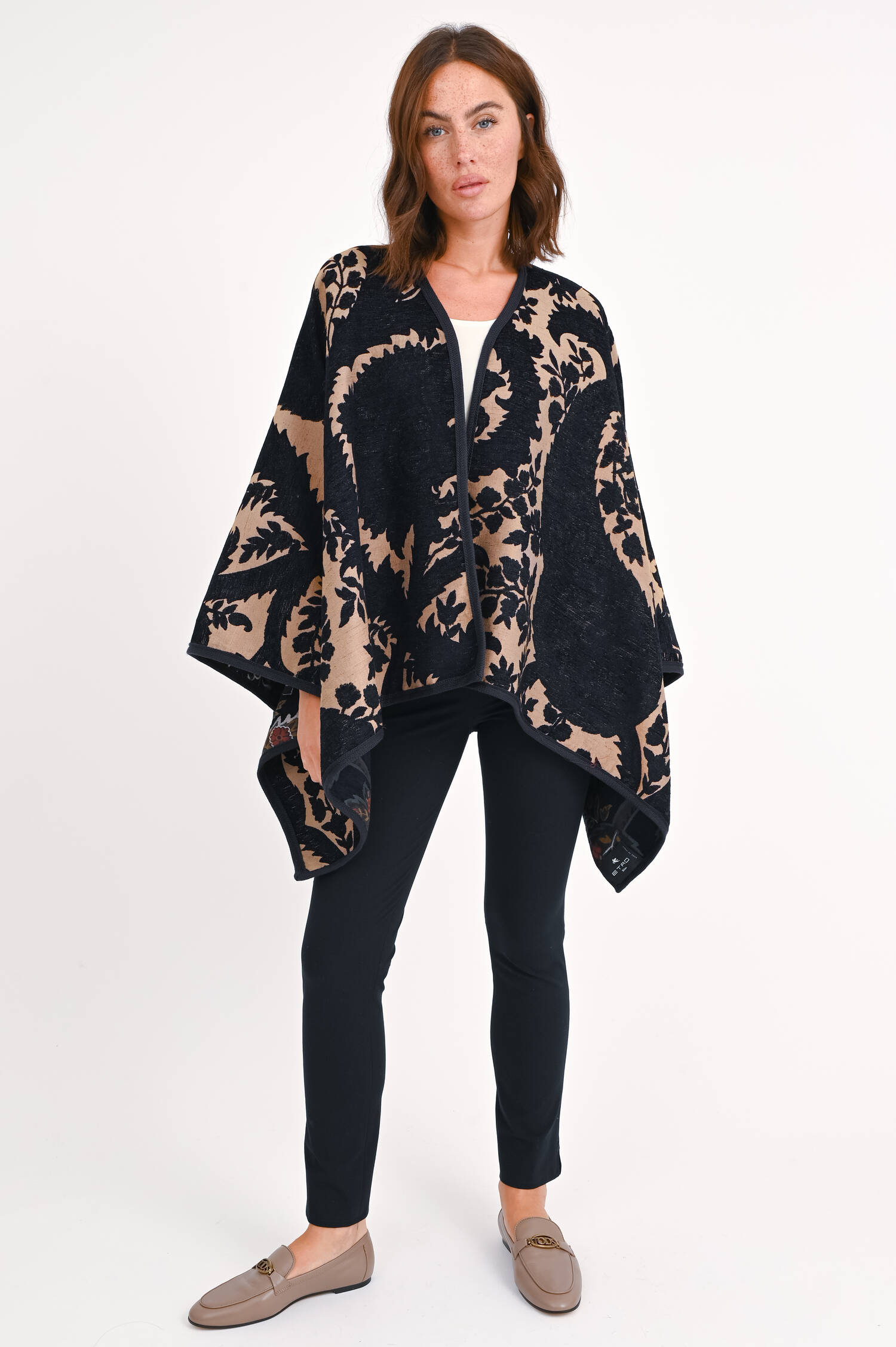 Wende-Cape/Poncho in Multicolor gemustert