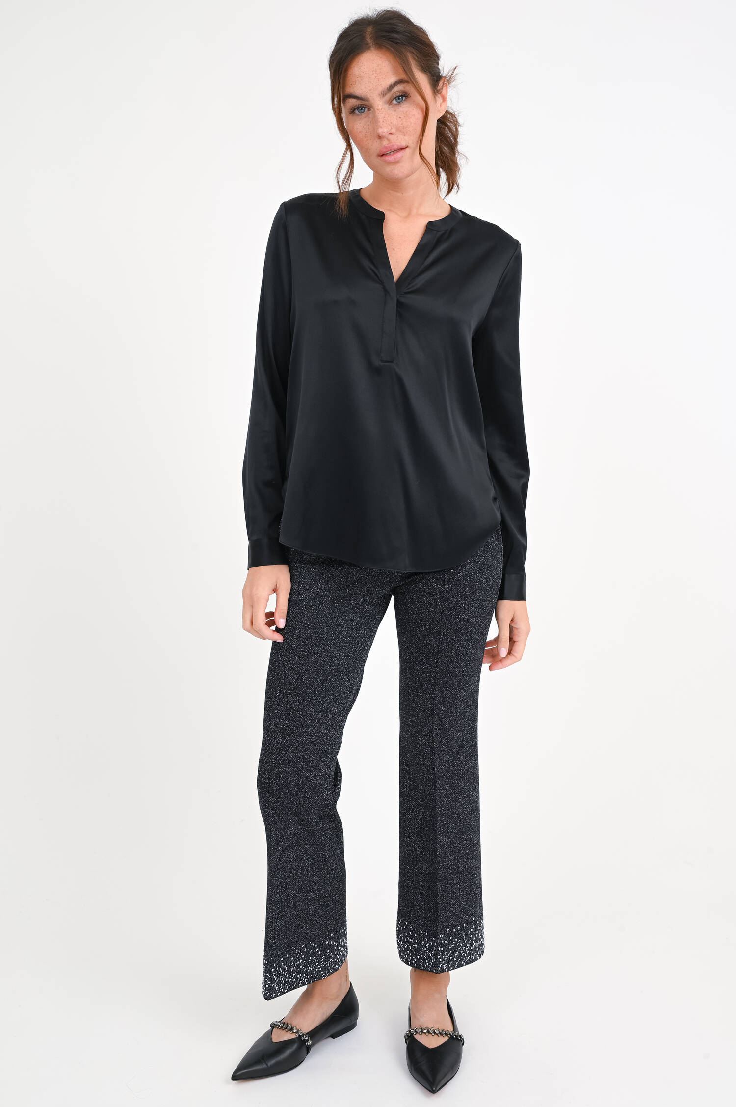 Seidenbluse in Schwarz