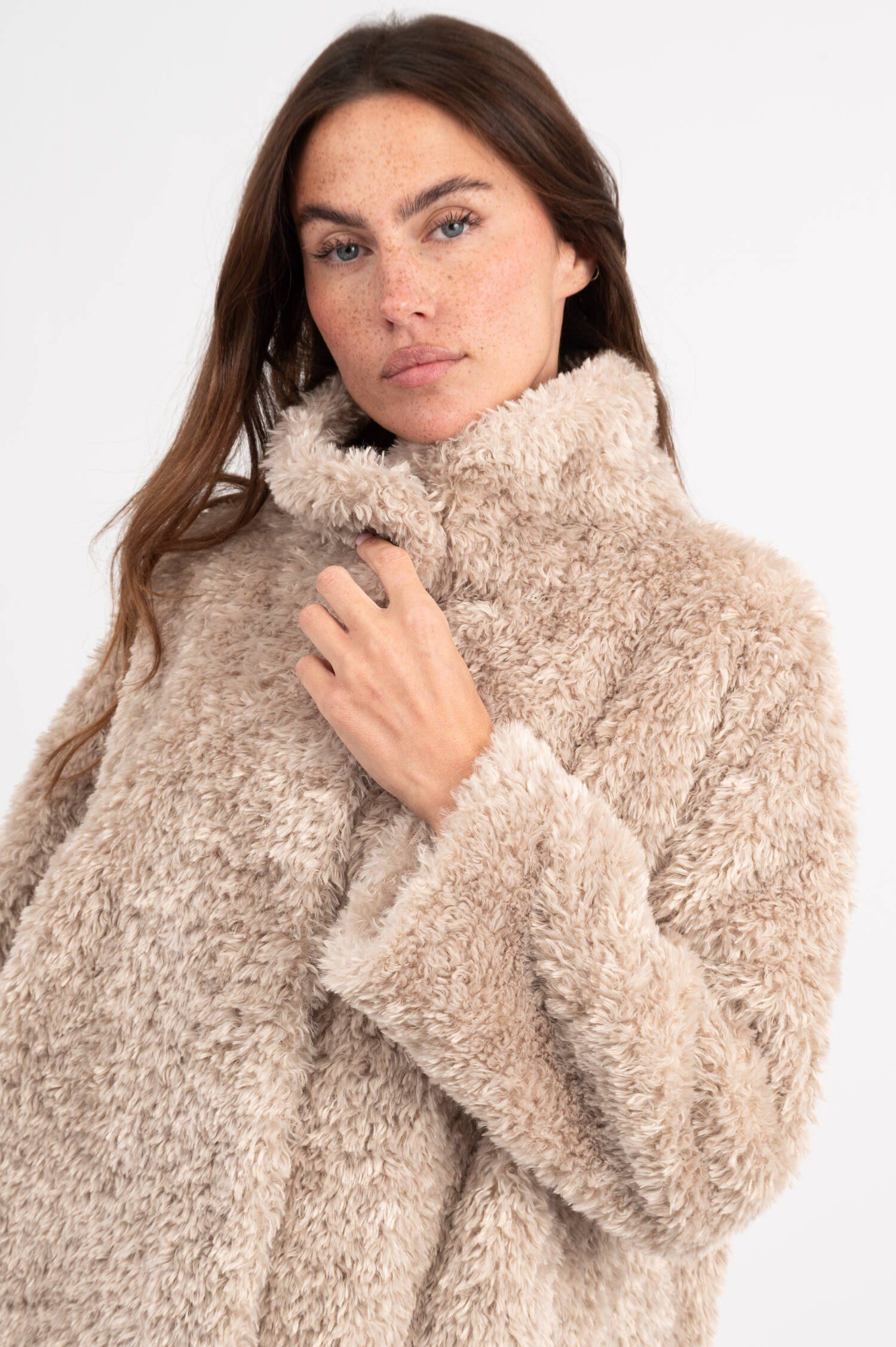 Teddyjacke in Beige