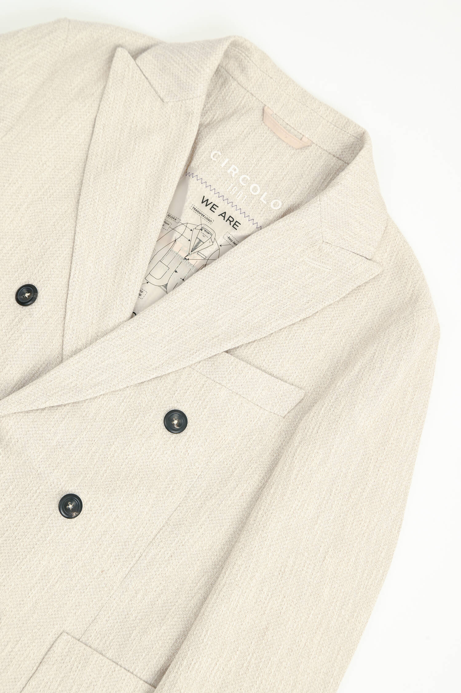 Doppelreiher Sakko aus Baumwolle in Natur