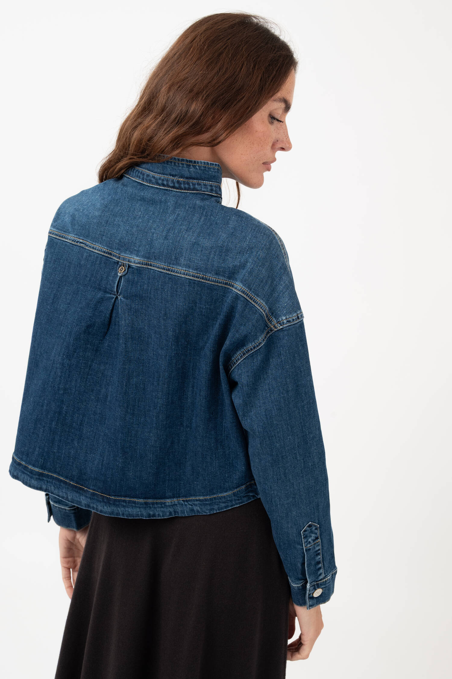 Cropped Denim-Jacke in Blau Cropped Denim-Jacke in Blau