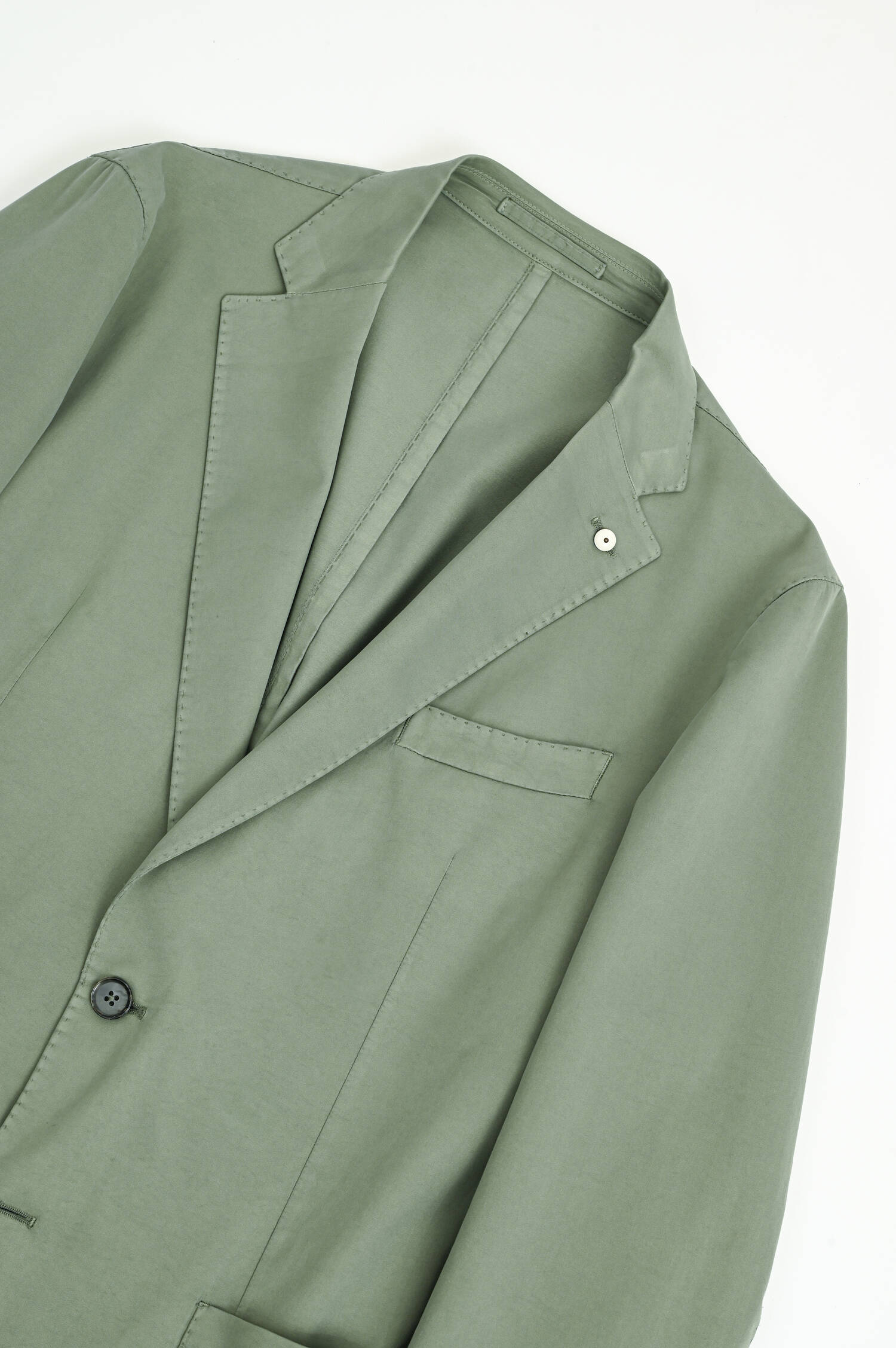 Sakko aus Baumwoll-Seiden-Mix in Dark Sage