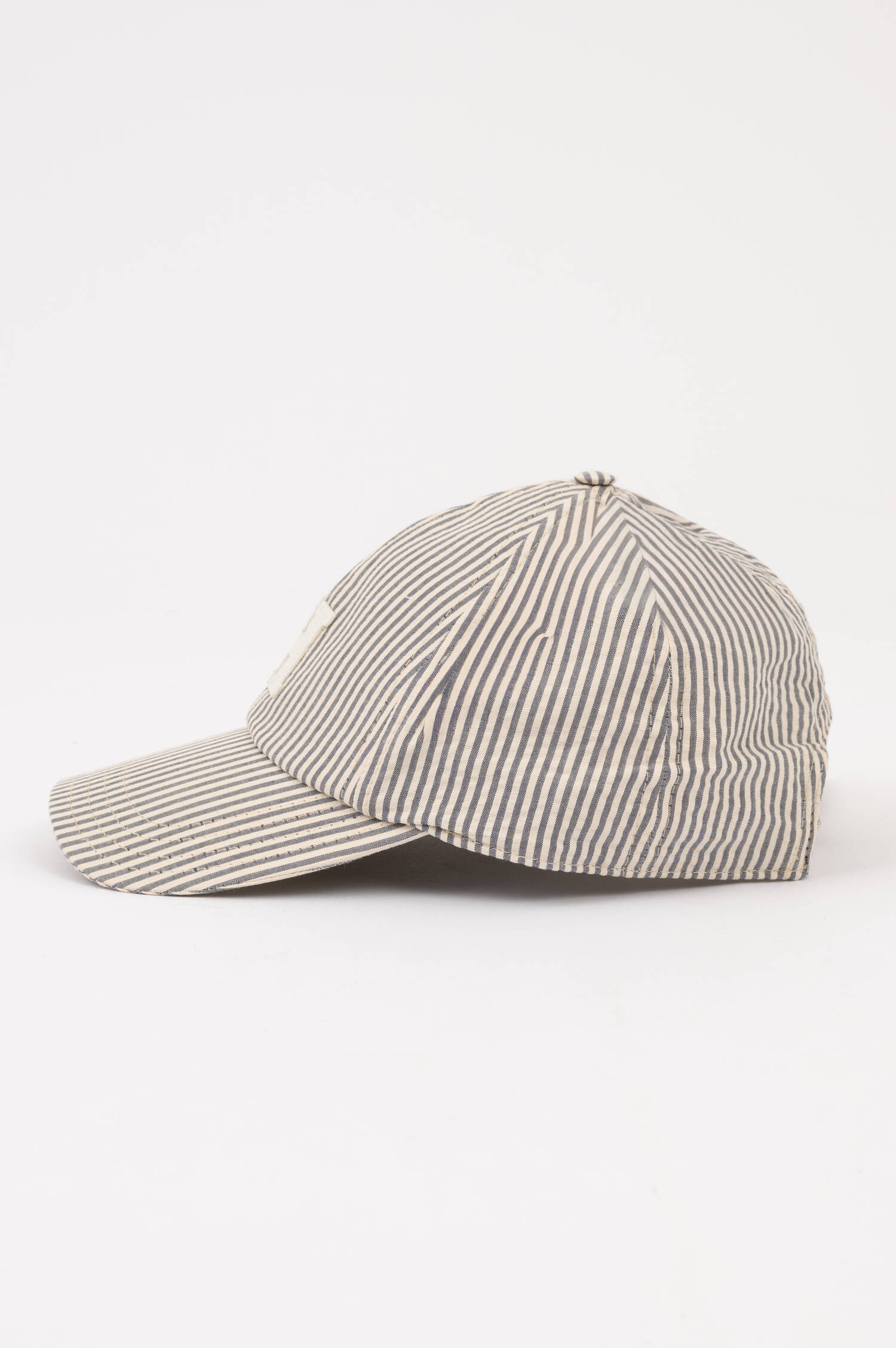 Basecap in Blau/Creme gestreift