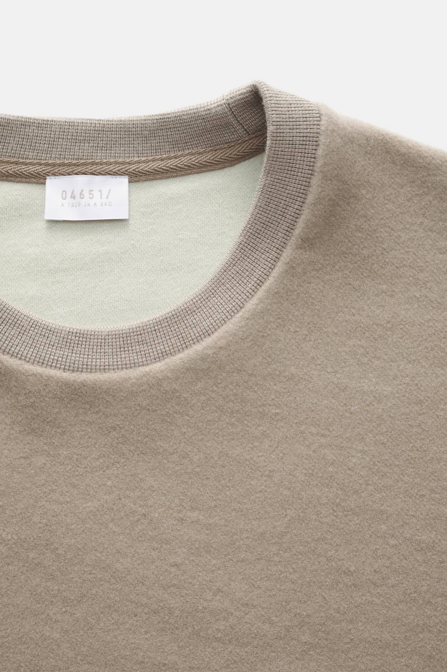 Woll-Baumwoll Pullover in Taupe
