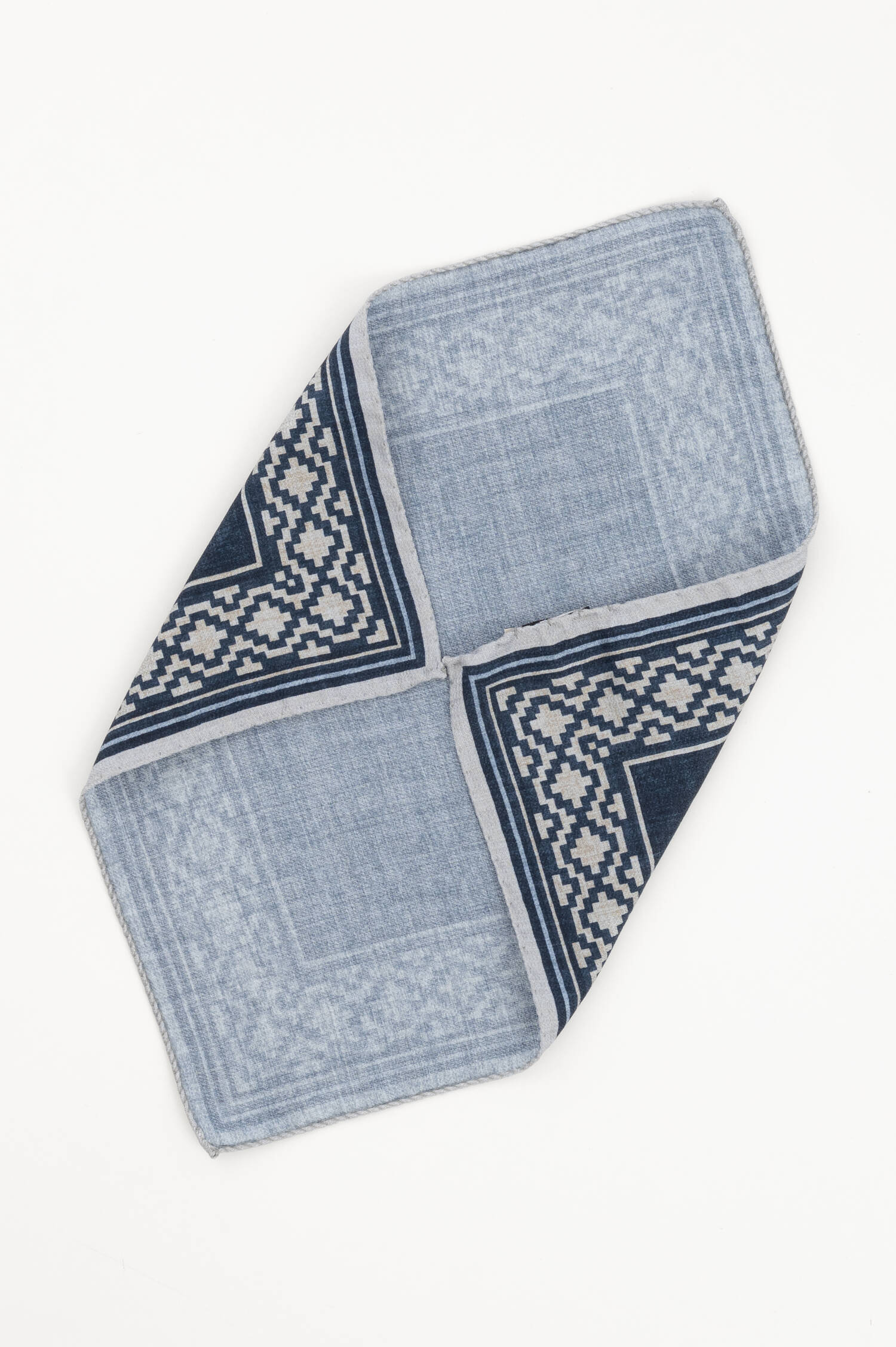 Einstecktuch aus Seide in Navy/Weiß gemustert Einstecktuch aus Seide in Navy/Weiß gemustert