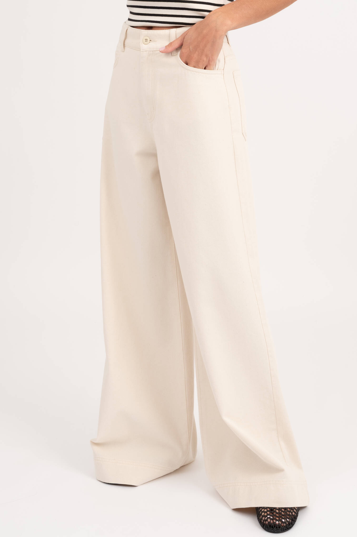 Wide Leg Jeans CANNETI in Ecru Wide Leg Jeans CANNETI in Ecru