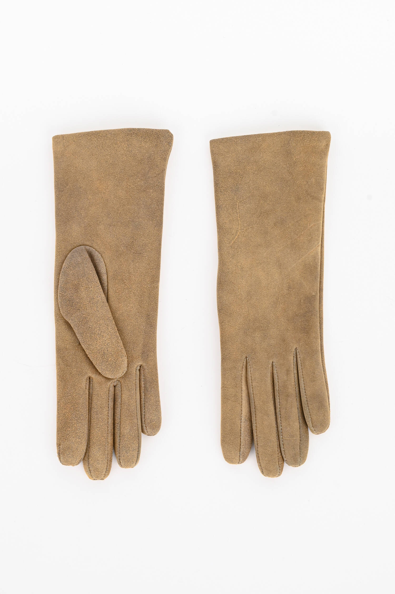 Handschuhe aus weichem Veloursleder in Camel