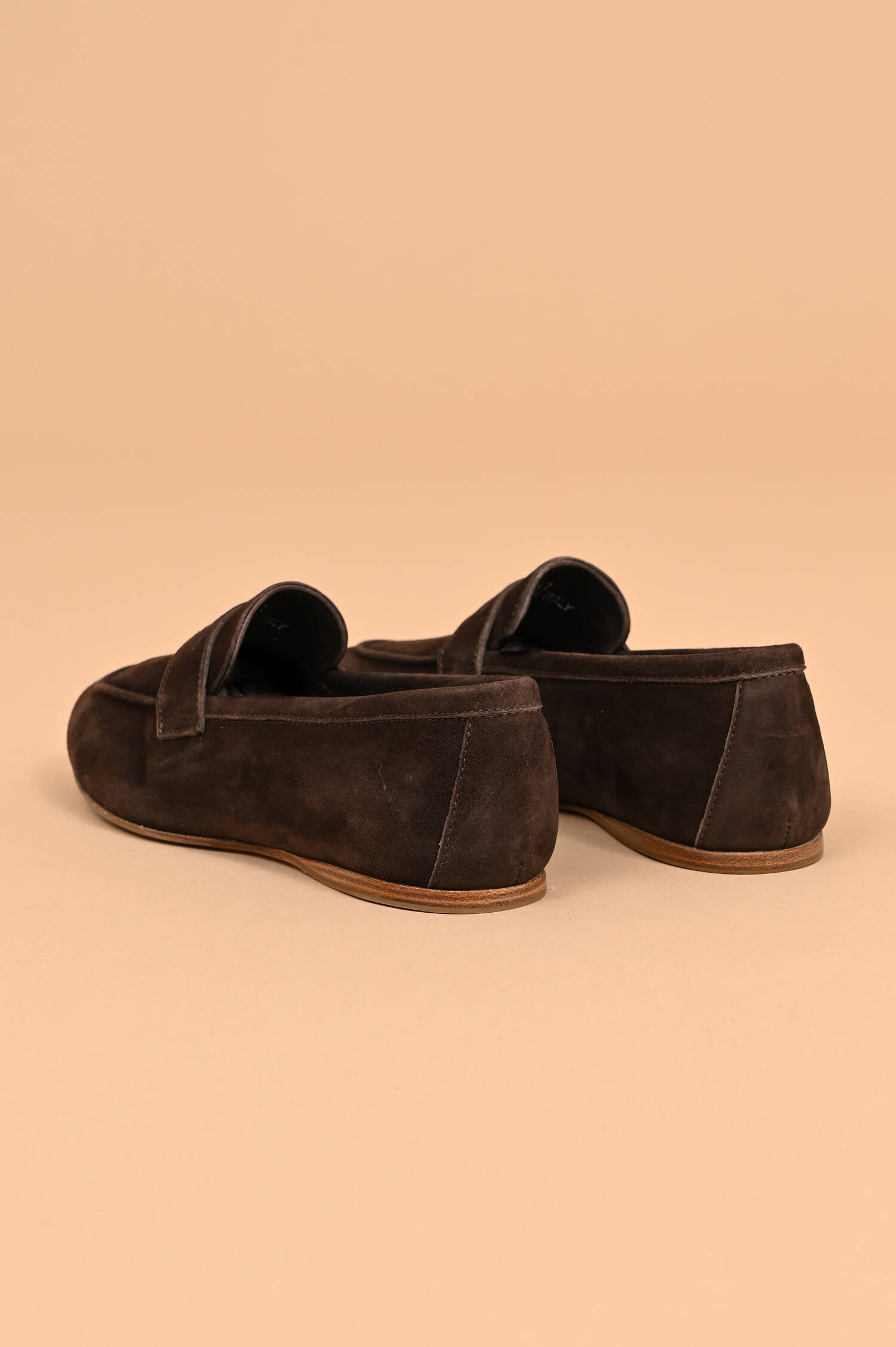 Veloursleder-Loafer in Dunkelbraun